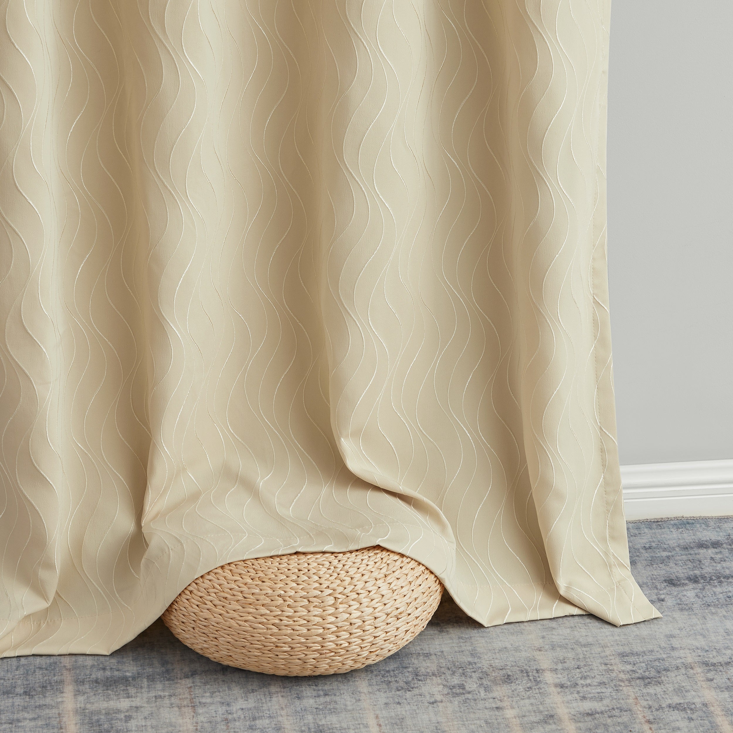 Camden Jacquard 100% Blackout Grommet Curtain Panels