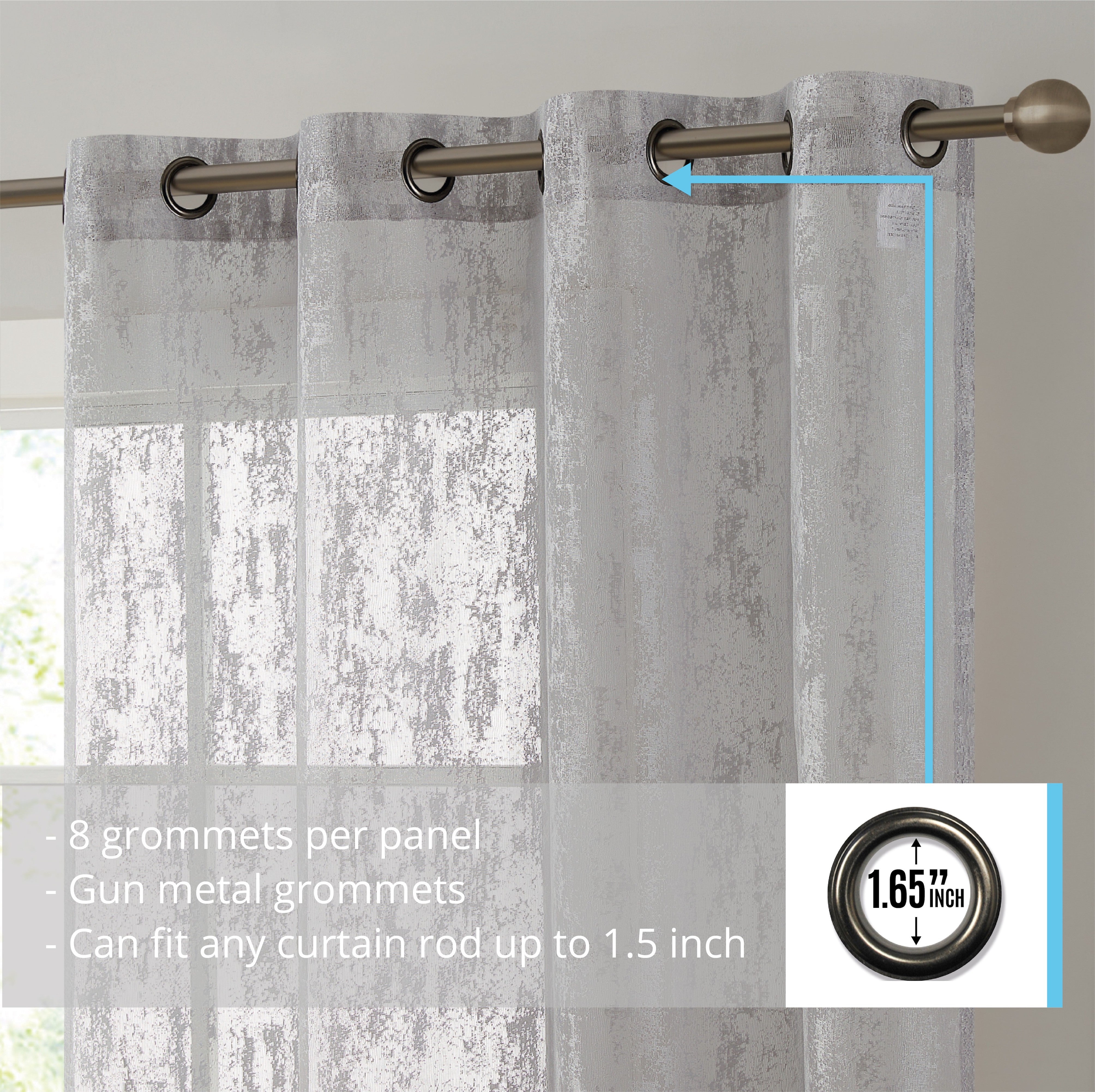 Crawford Abstract Grommet Sheer Curtains