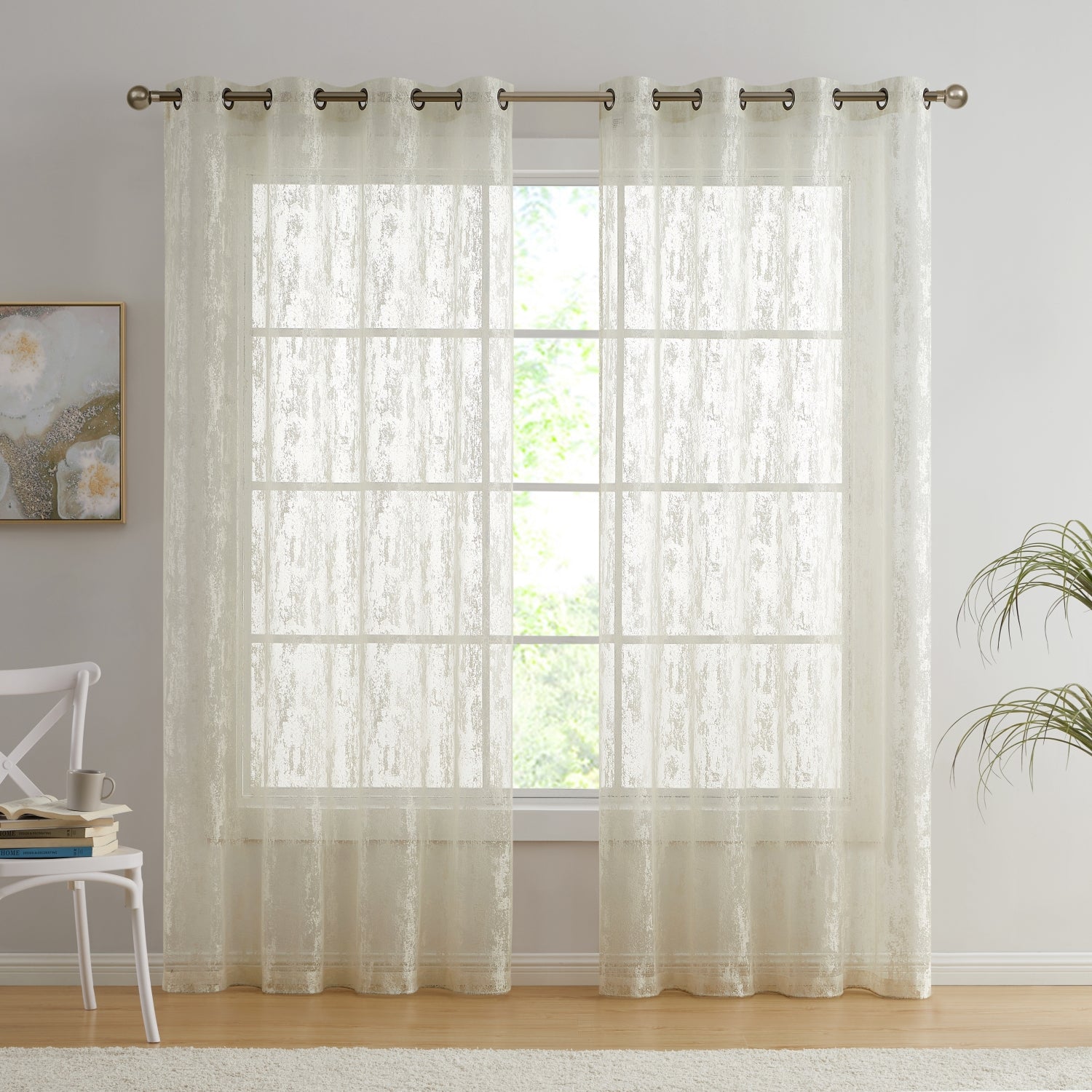 Crawford Abstract Grommet Sheer Curtains