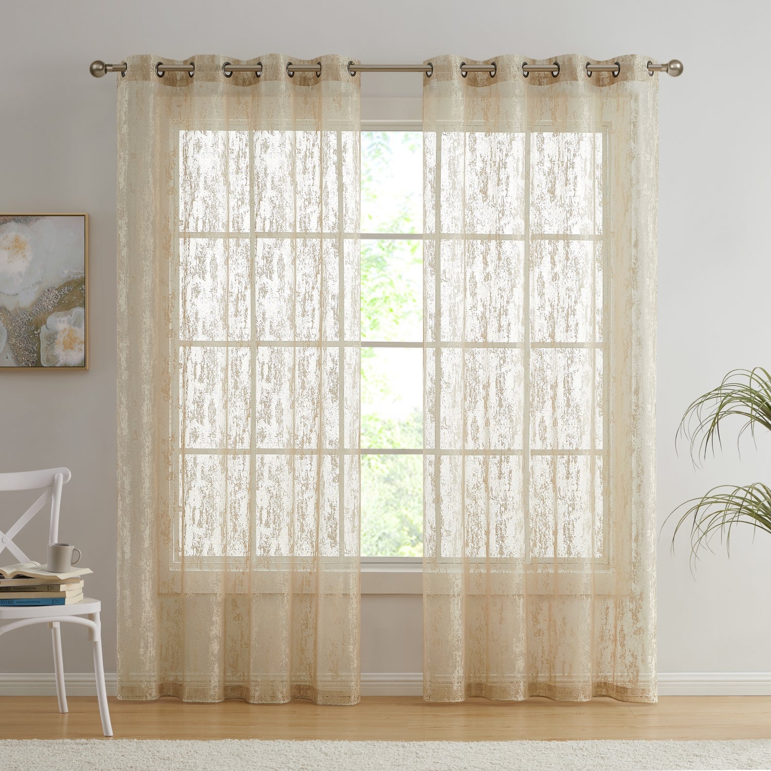 Crawford Abstract Grommet Sheer Curtains