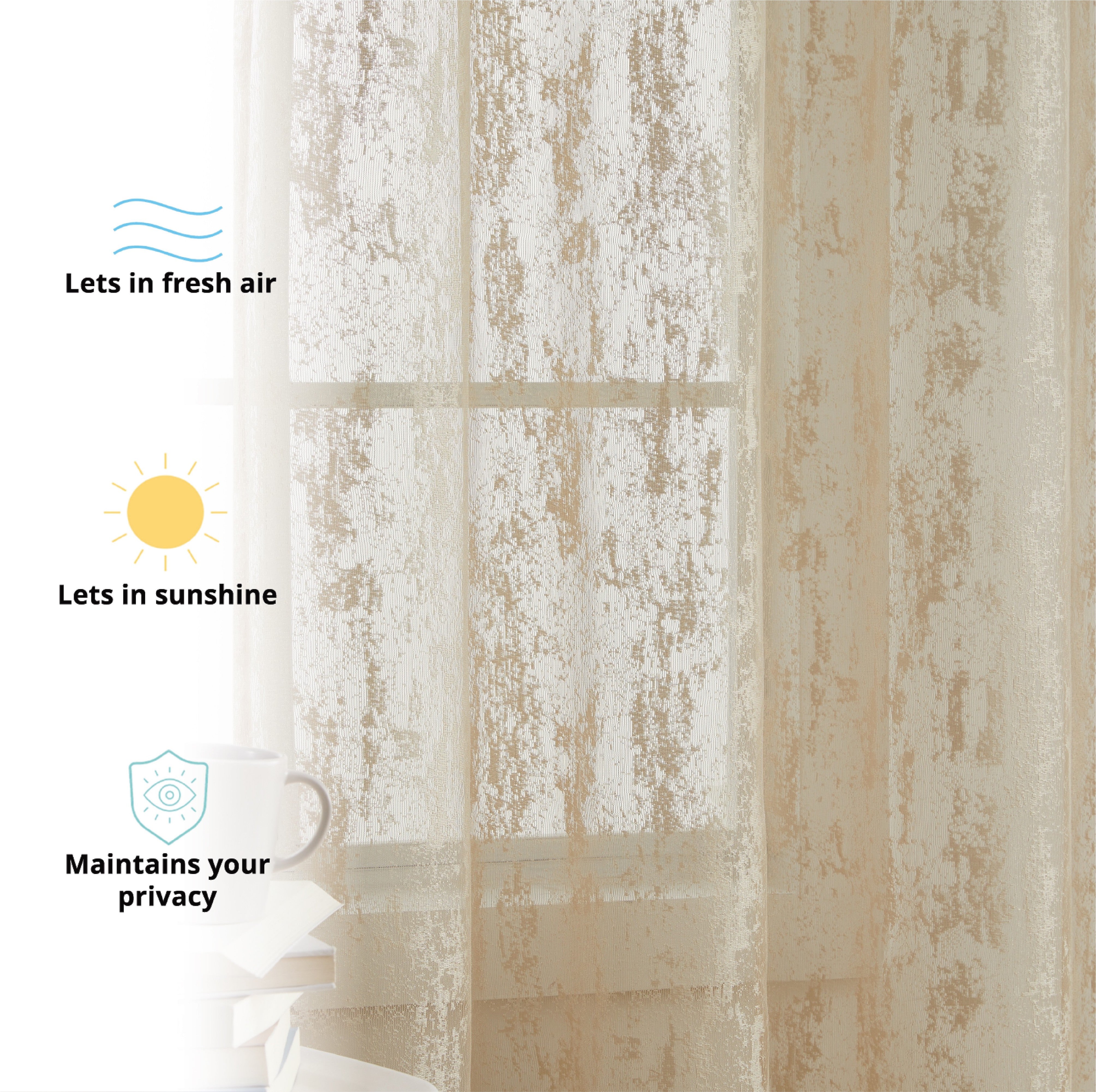 Crawford Abstract Grommet Sheer Curtains
