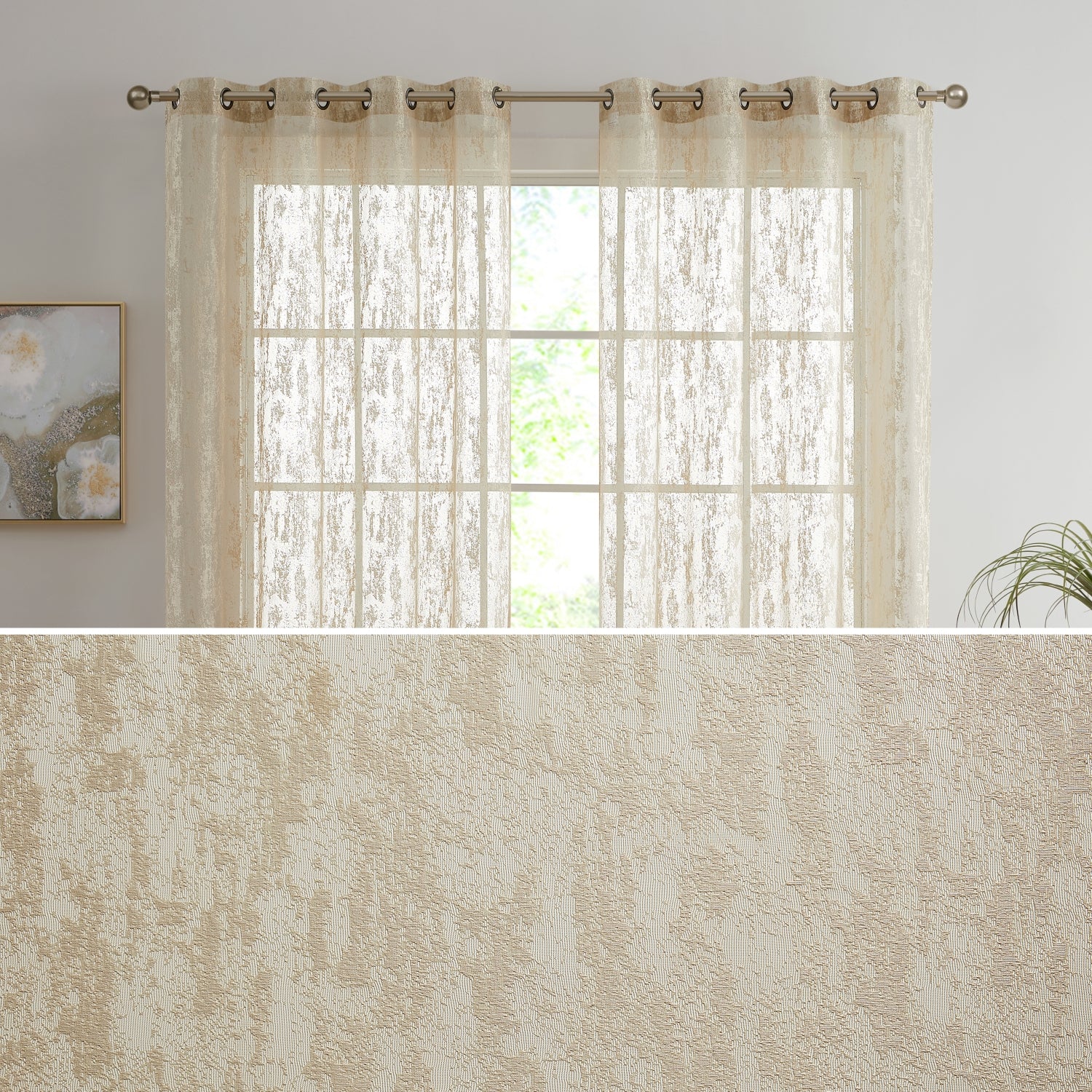 Crawford Abstract Grommet Sheer Curtains