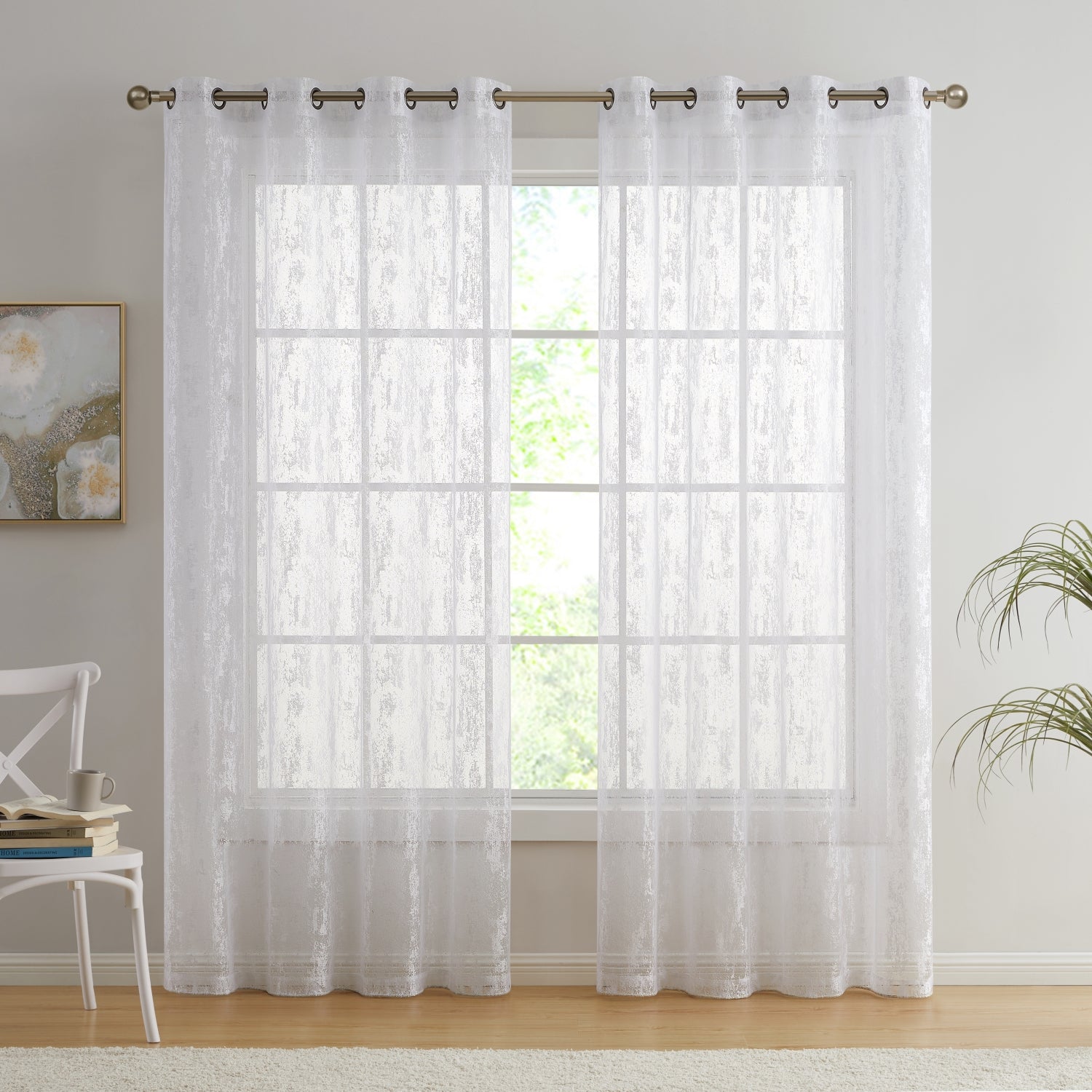 Crawford Abstract Grommet Sheer Curtains