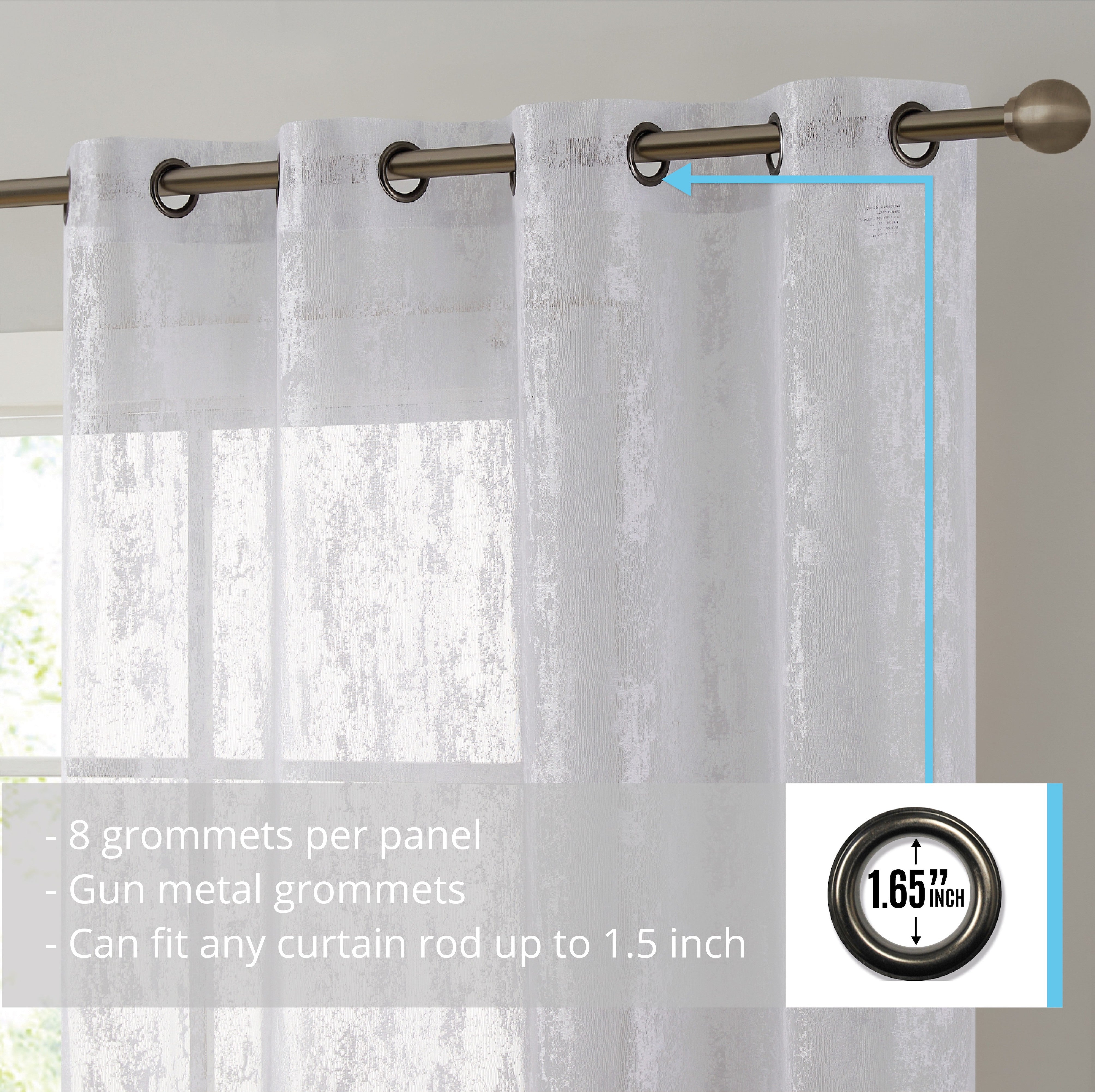 Crawford Abstract Grommet Sheer Curtains