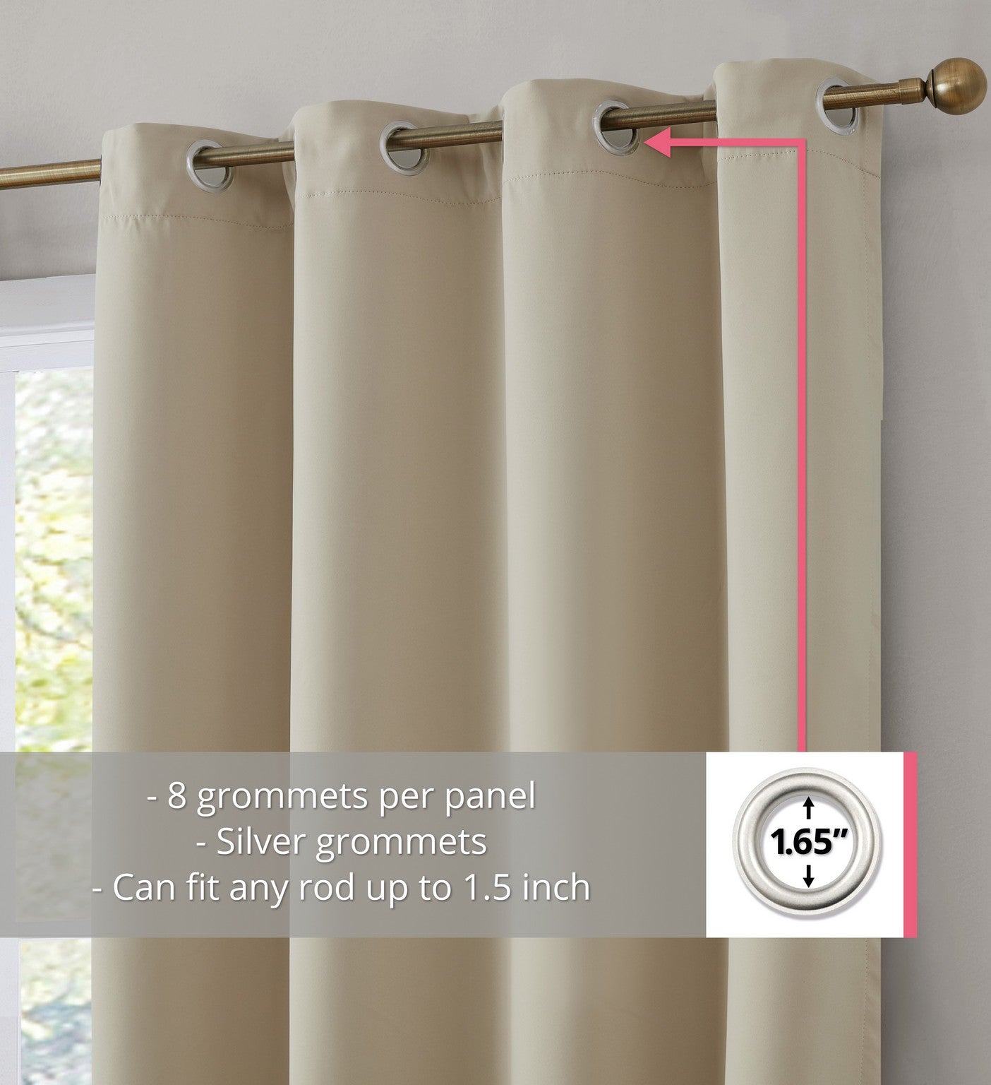 Dakota 100% Blackout Grommet Curtains Sale