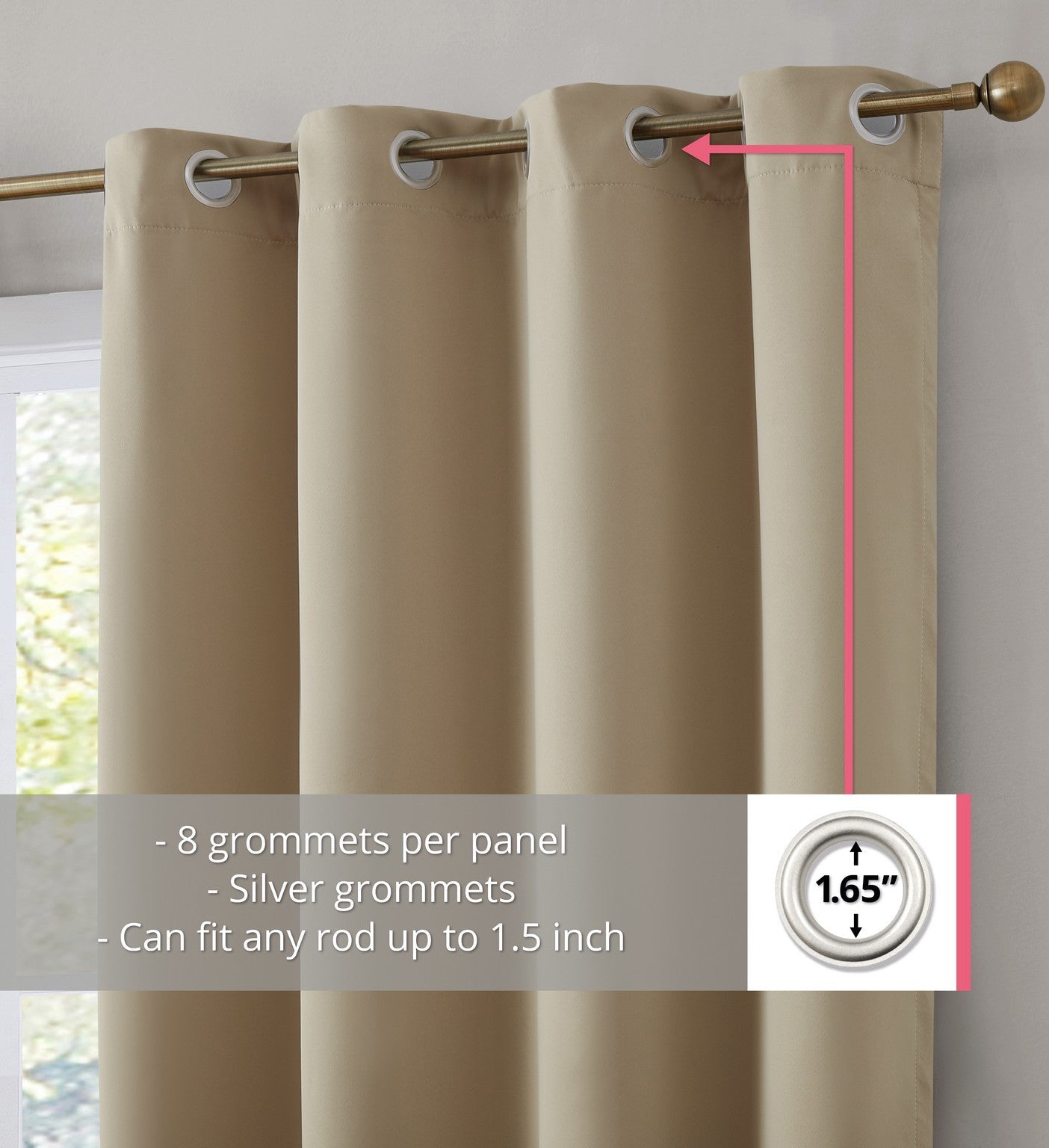 Dakota 100% Blackout Grommet Curtains Sale