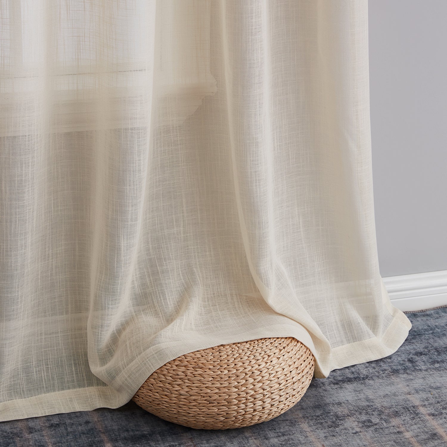 Abbey Faux Linen Grommet Curtain Panels