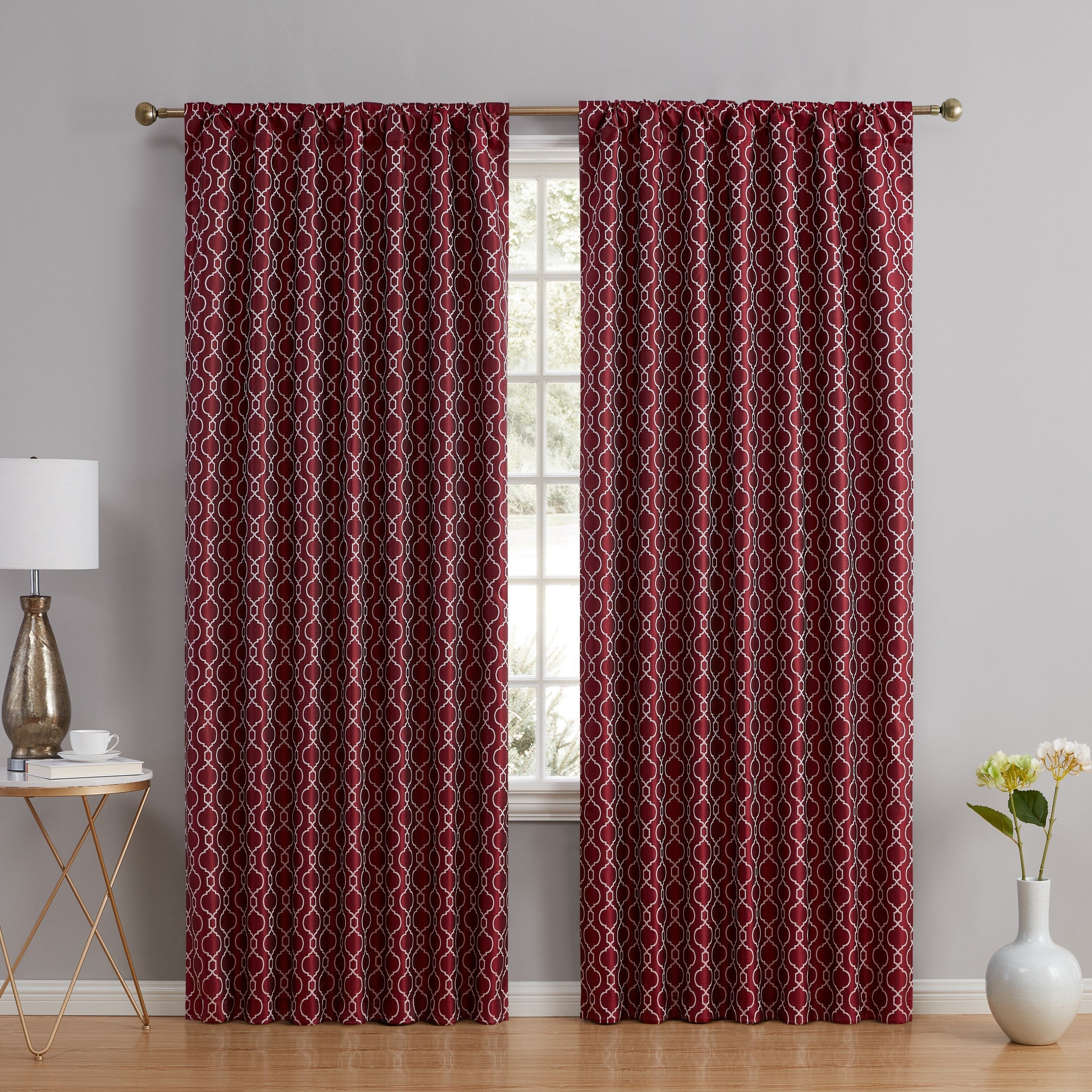 Franklin Moroccan Trellis 100% Blackout Back Tab Curtain Panels