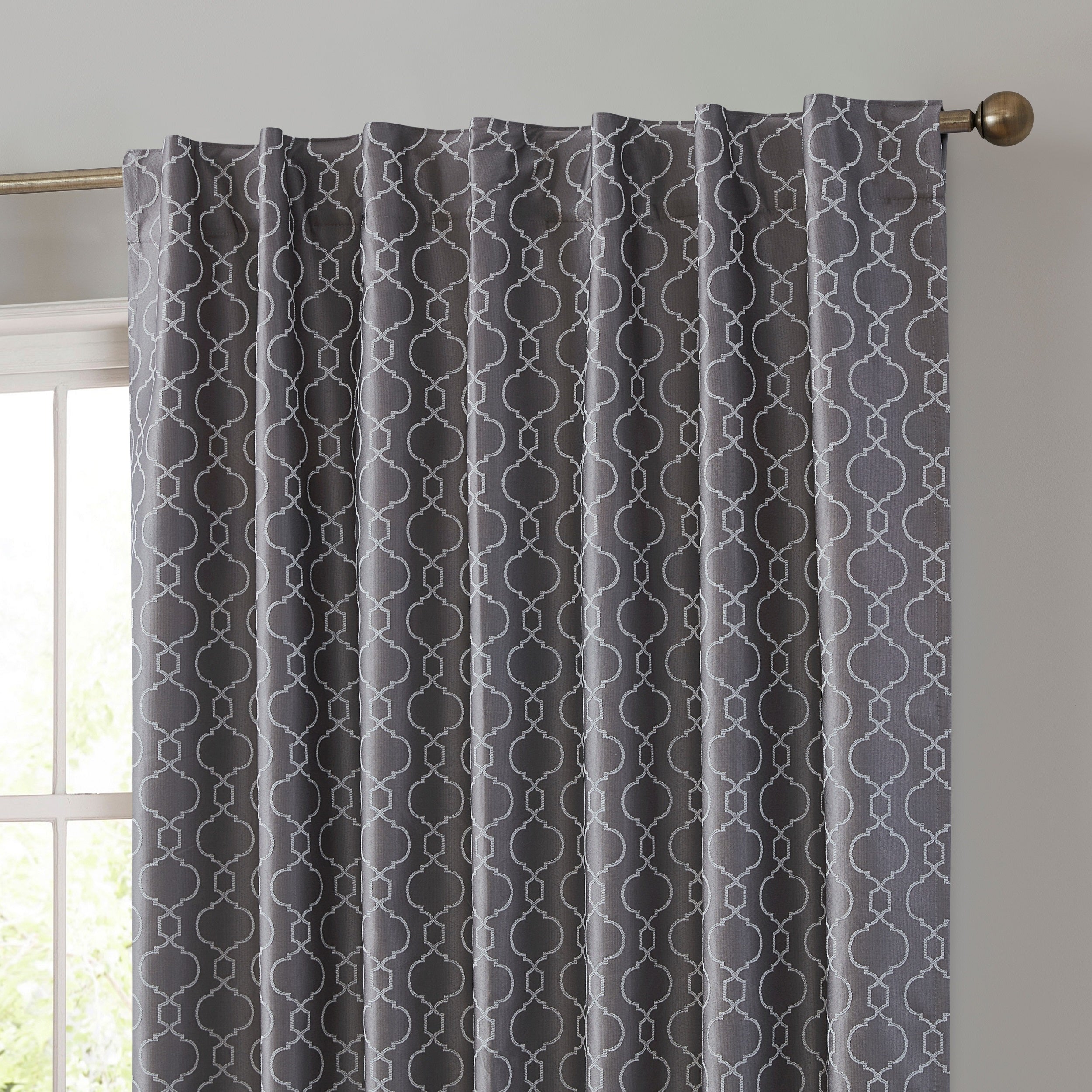 Franklin Moroccan Trellis 100% Blackout Back Tab Curtain Panels