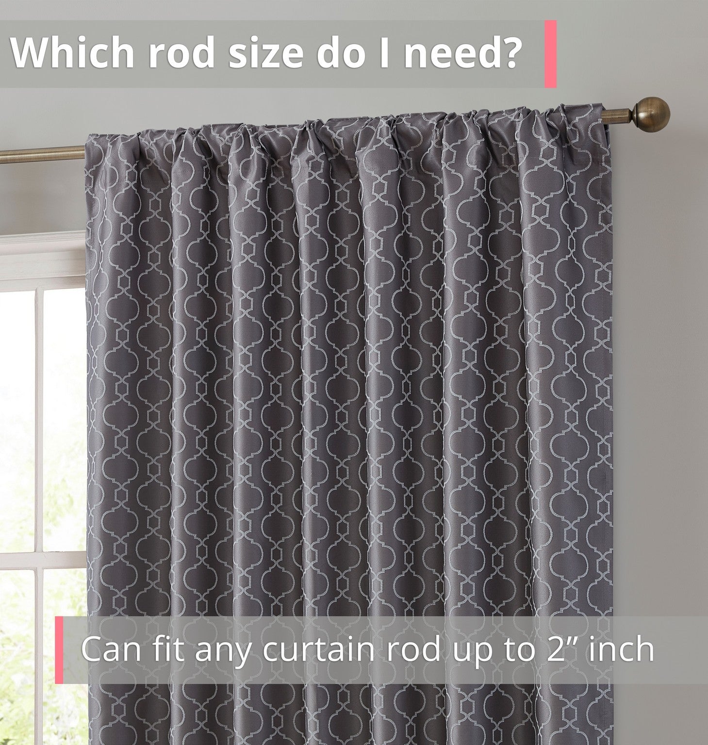 Franklin Moroccan Trellis 100% Blackout Back Tab Curtain Panels