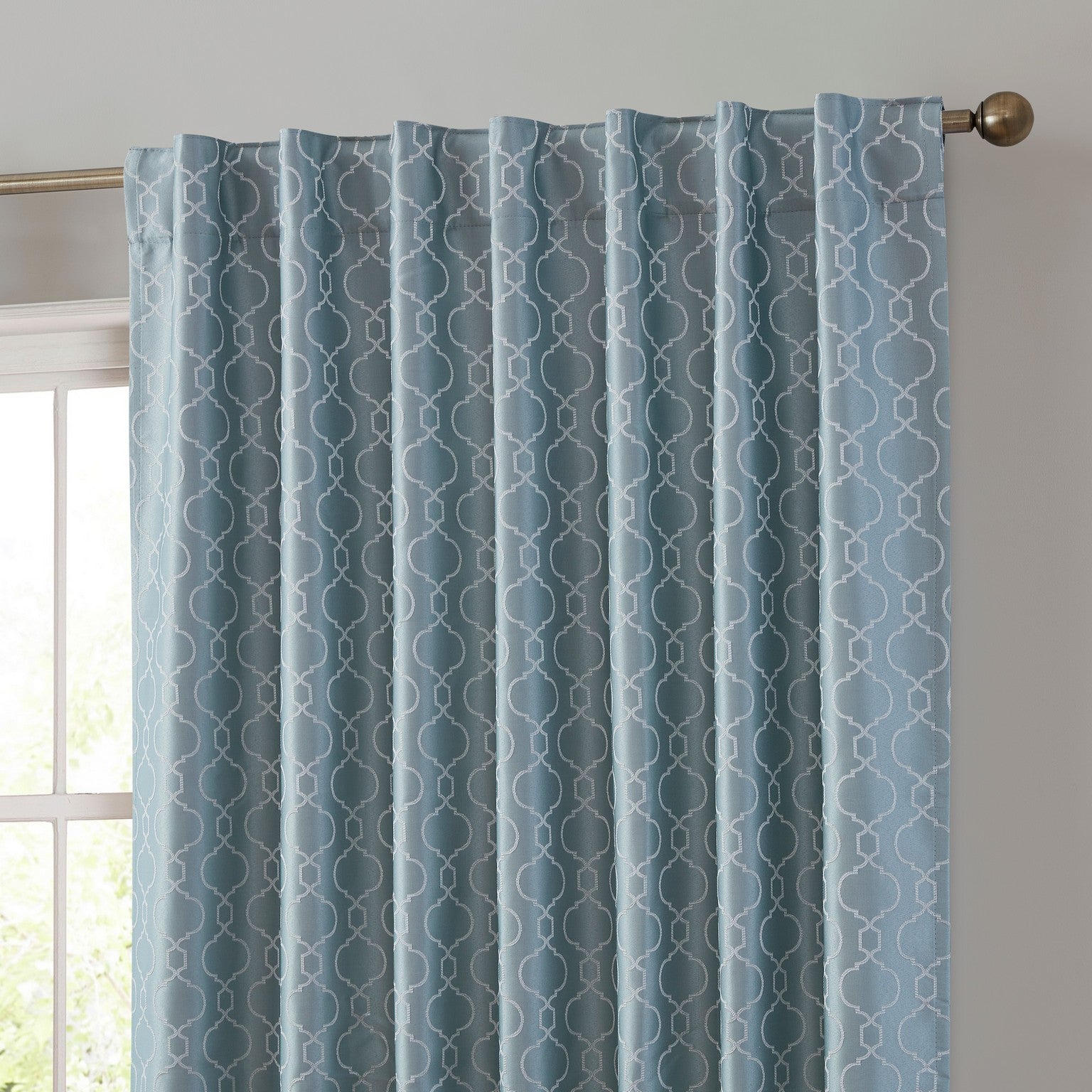 Franklin Moroccan Trellis 100% Blackout Back Tab Curtain Panels