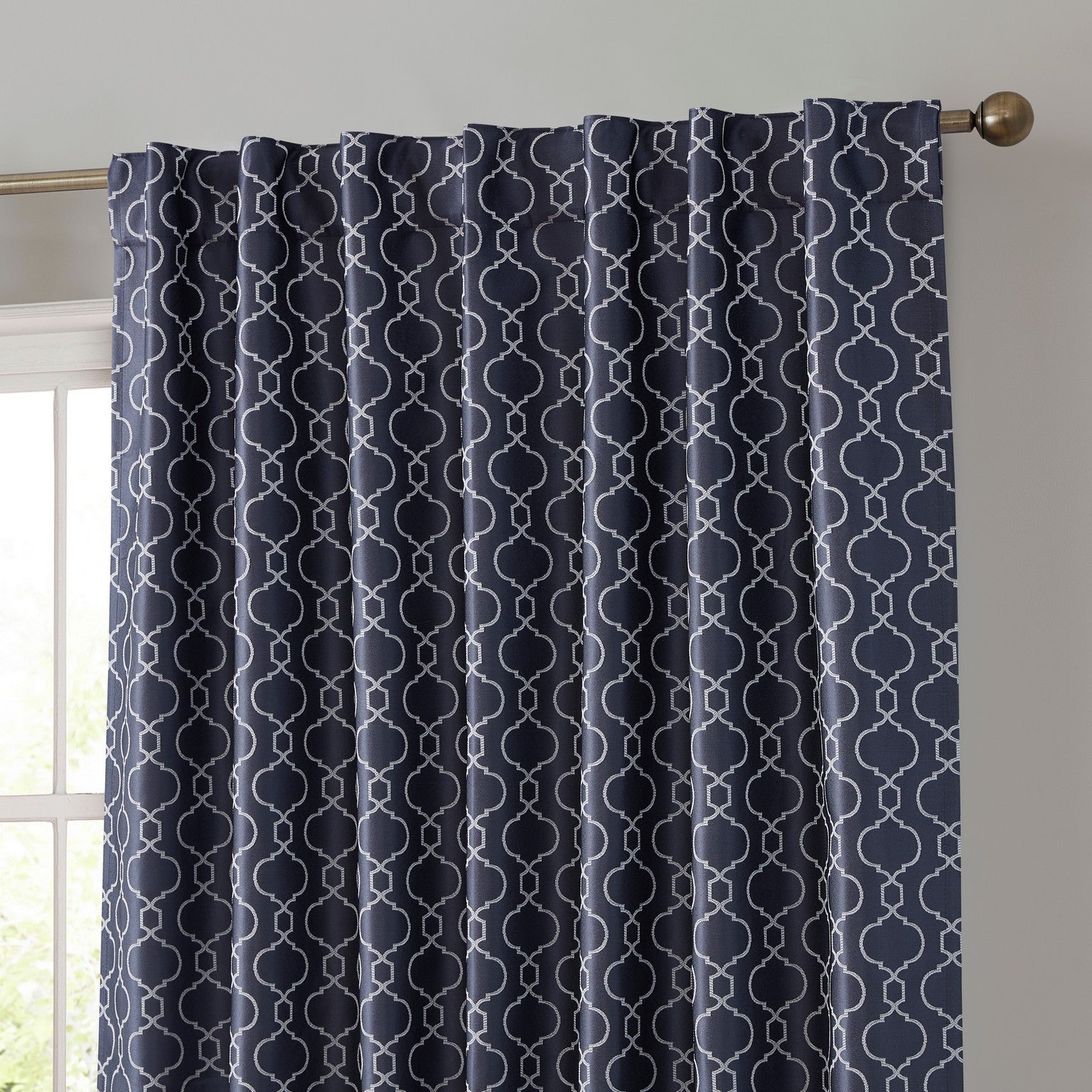 Franklin Moroccan Trellis 100% Blackout Back Tab Curtain Panels