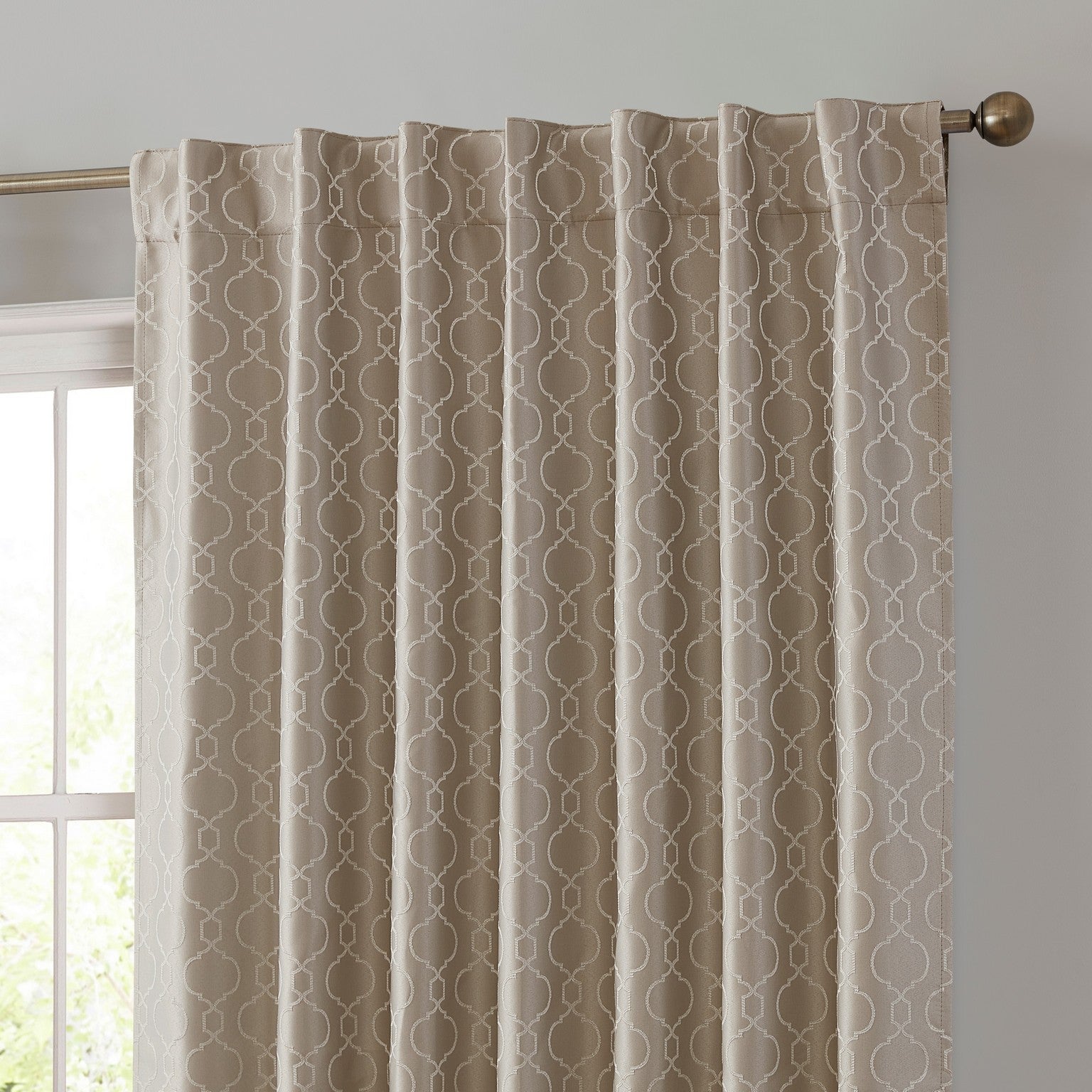 Franklin Moroccan Trellis 100% Blackout Back Tab Curtain Panels