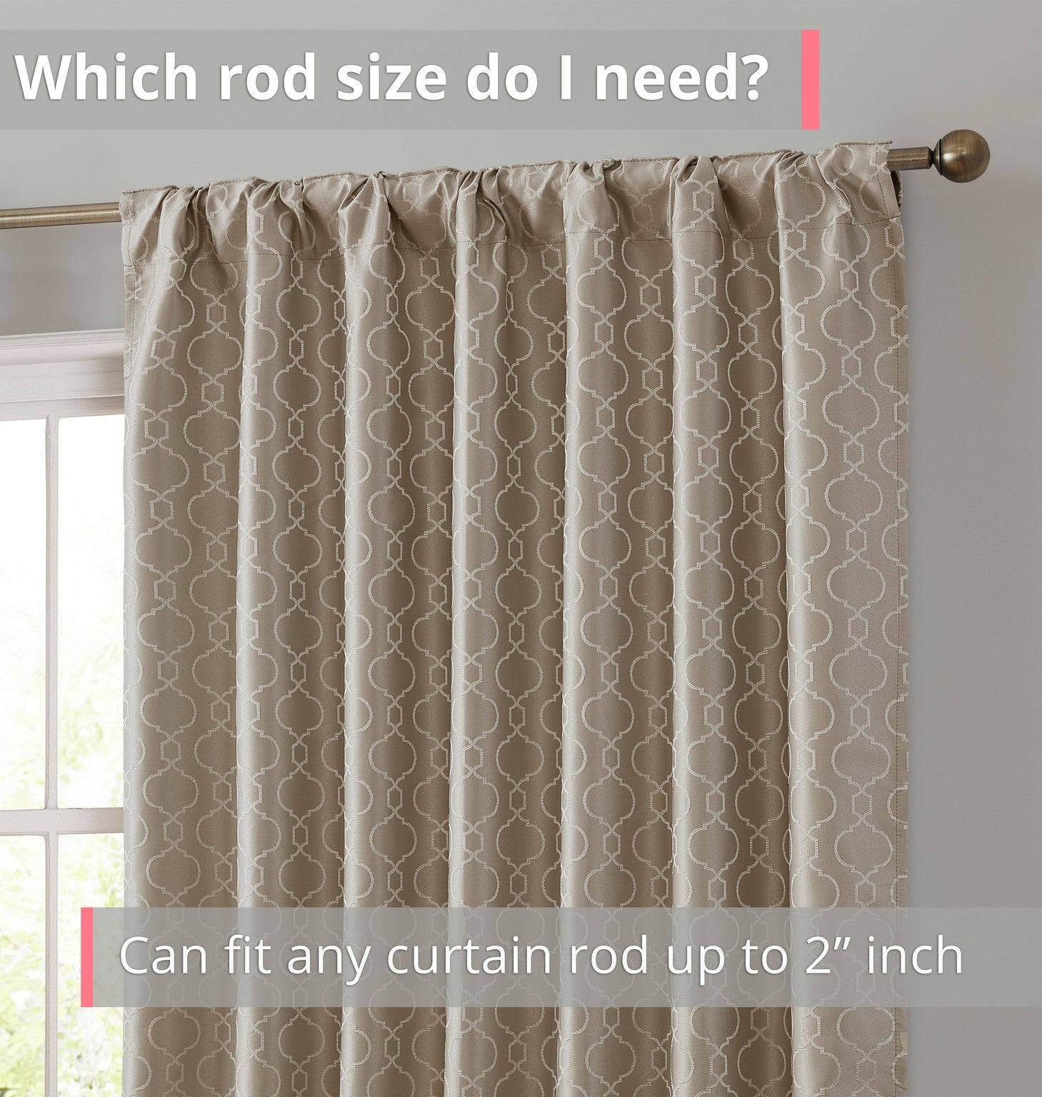 Franklin Moroccan Trellis 100% Blackout Back Tab Curtain Panels