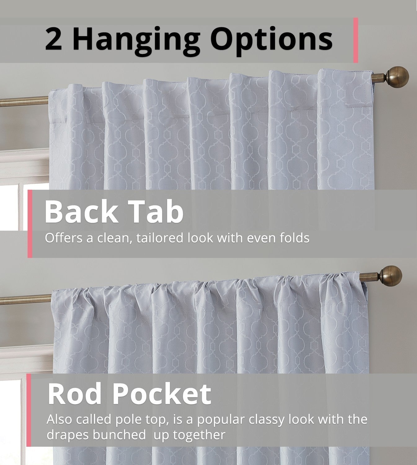 Franklin Moroccan Trellis 100% Blackout Back Tab Curtain Panels