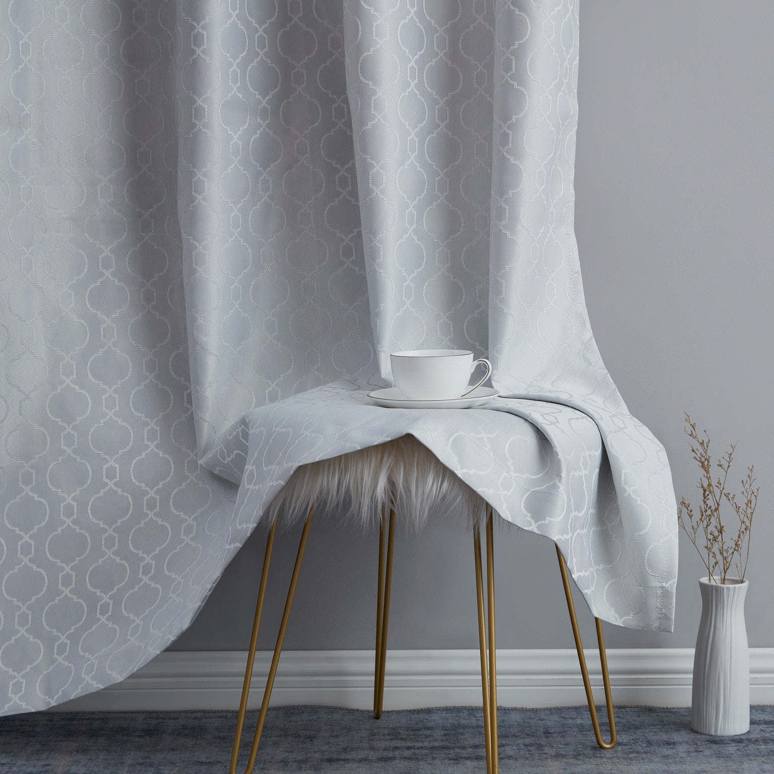 Franklin Moroccan Trellis 100% Blackout Back Tab Curtain Panels