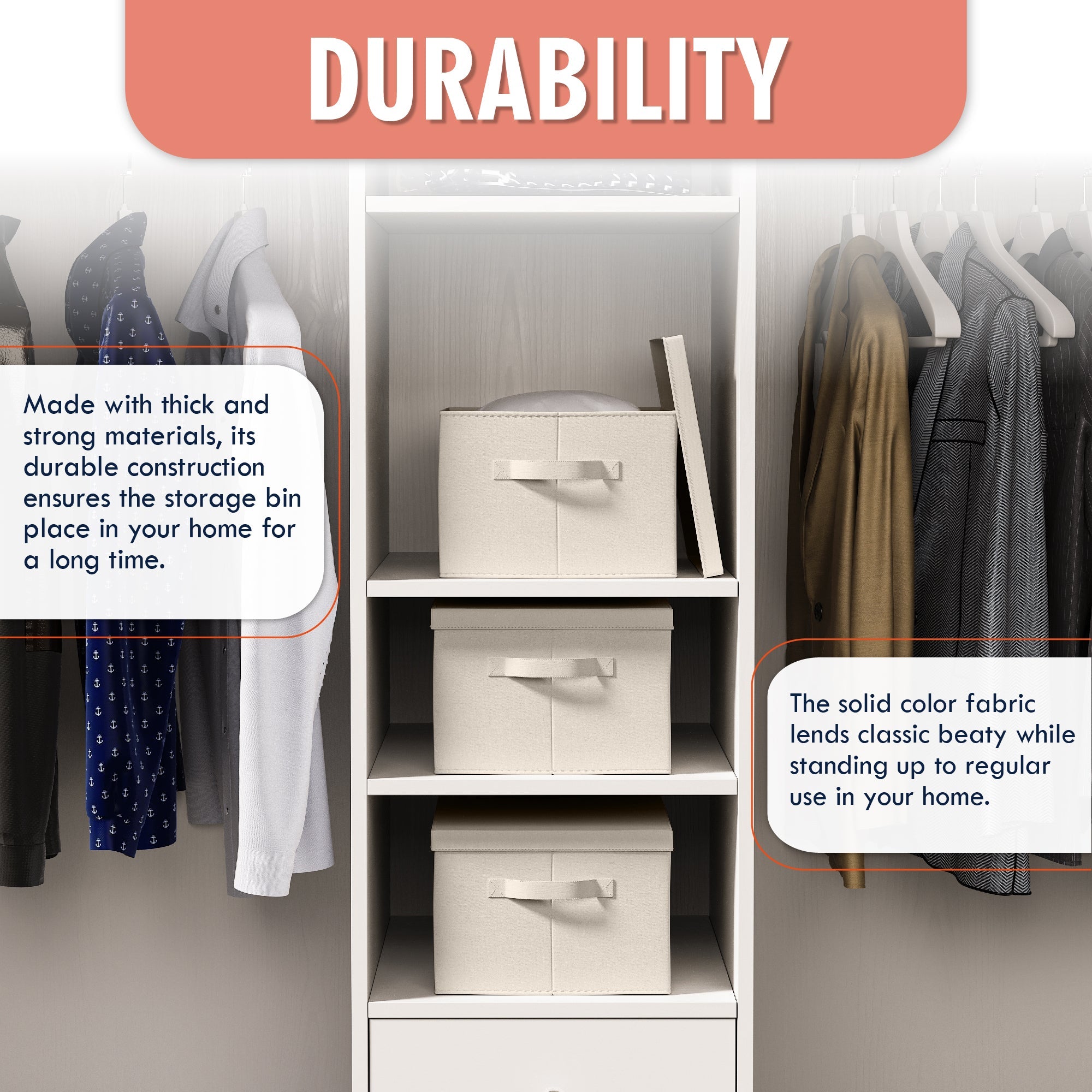 Storage Bin w/ Handles and Lid (3 Pack)