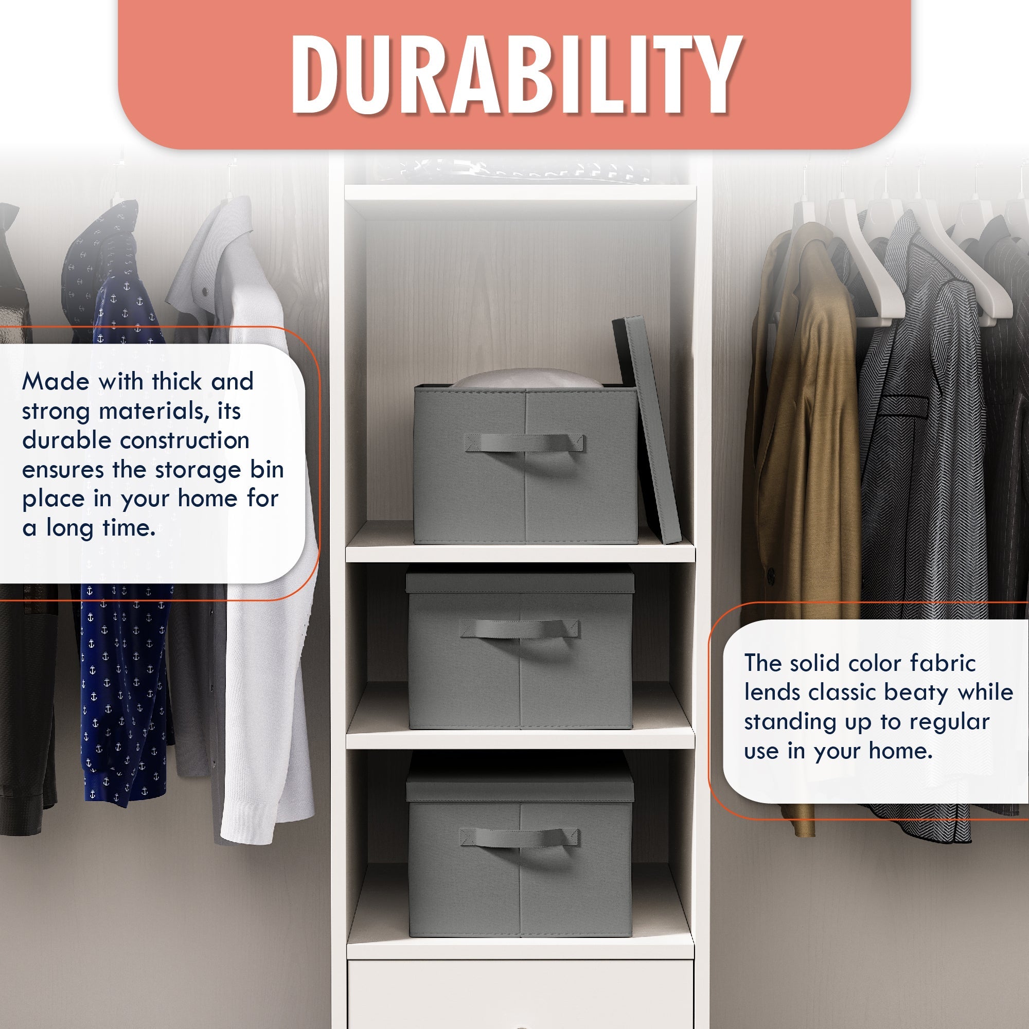 Storage Bin w/ Handles and Lid (3 Pack)