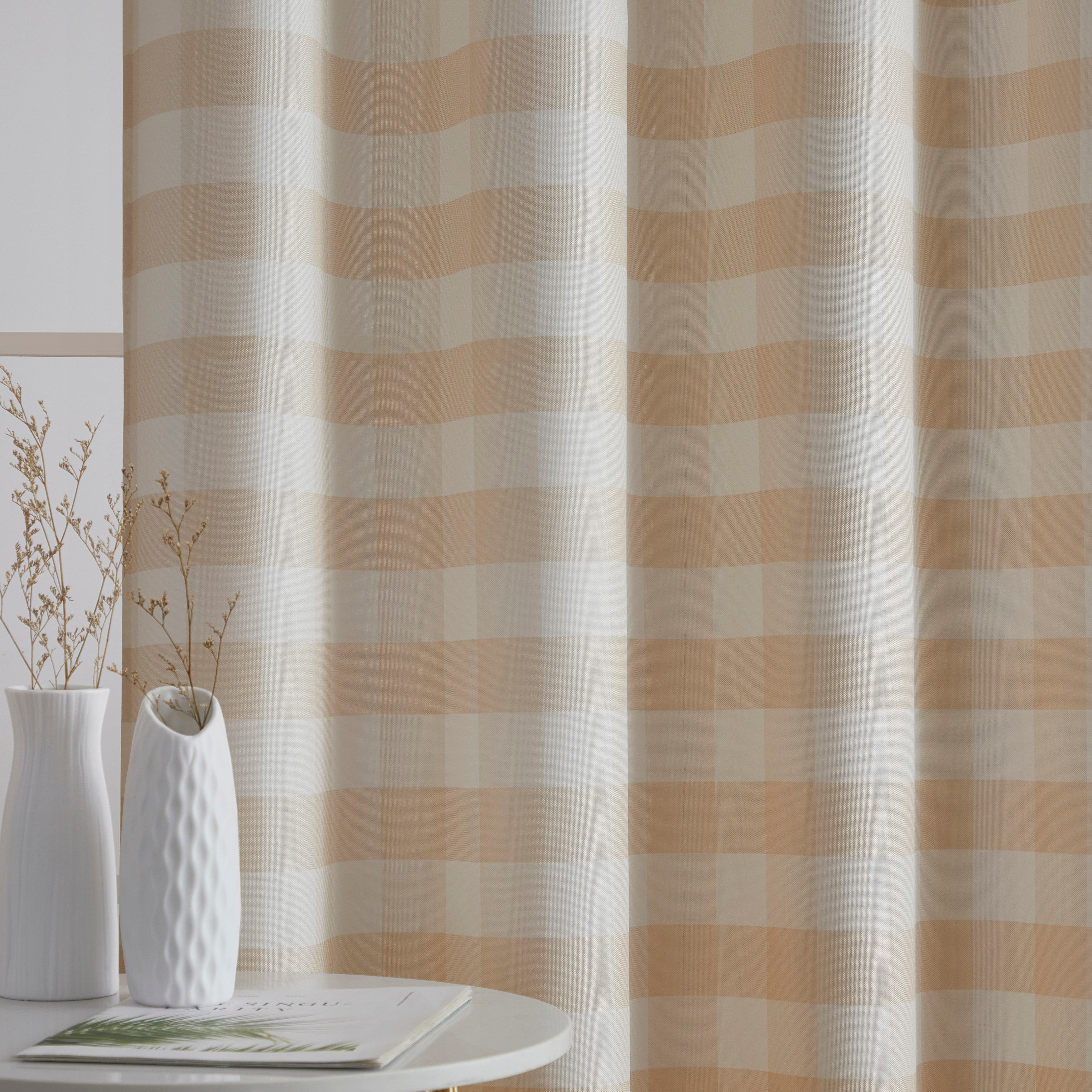 Hilltop Buffalo Check Textured Grommet Curtain Panels