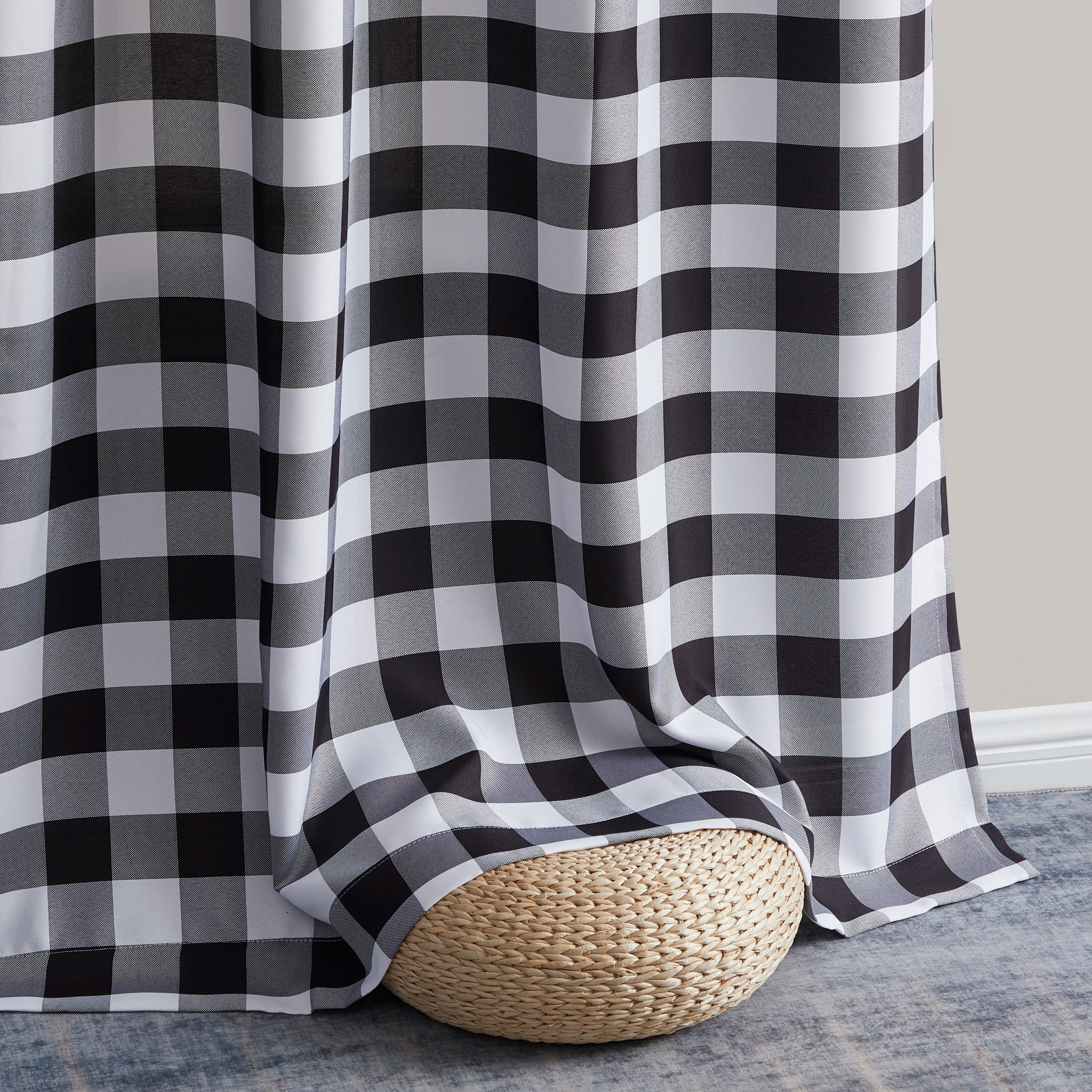 Hilltop Buffalo Check Textured Grommet Curtain Panels