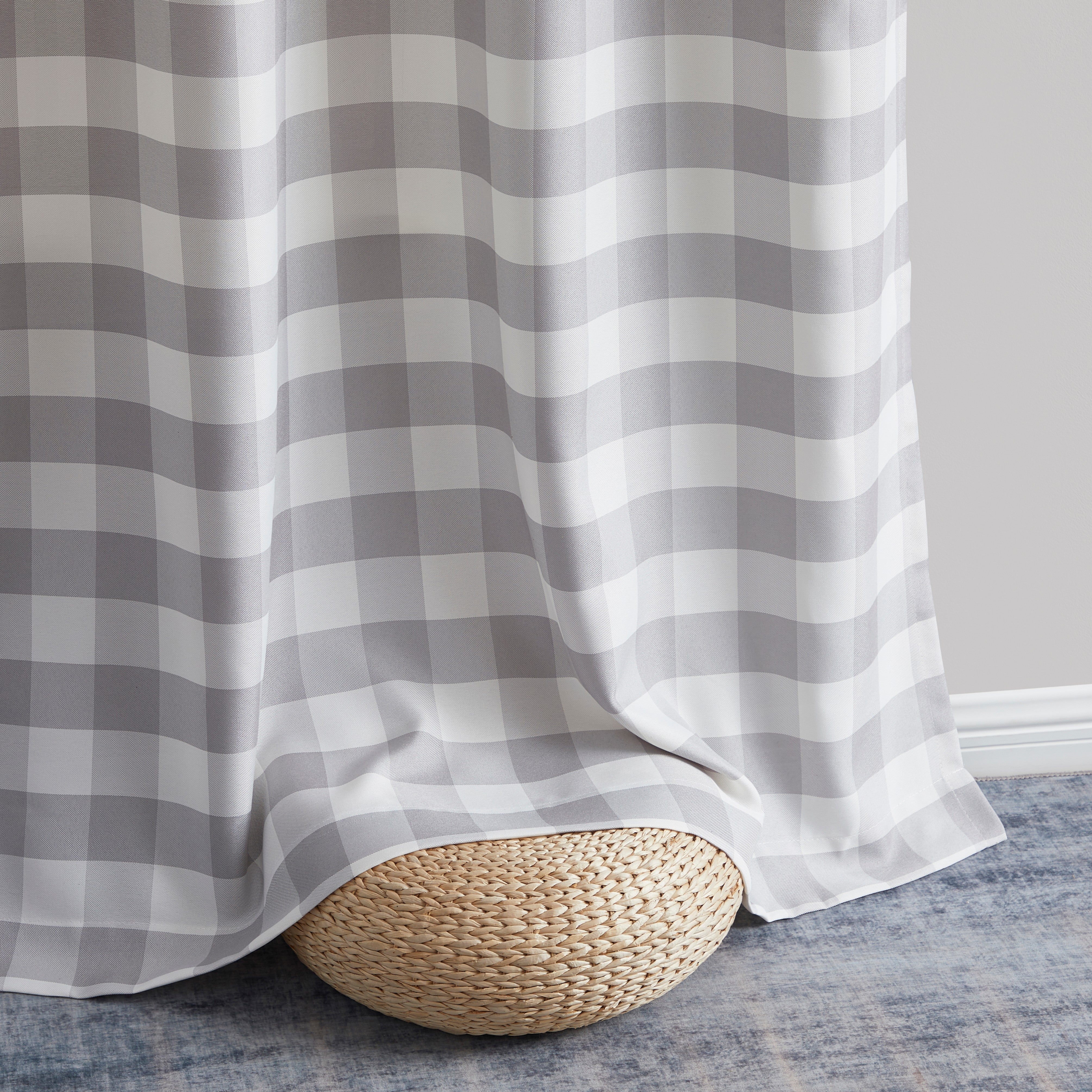 Hilltop Buffalo Check Textured Grommet Curtain Panels