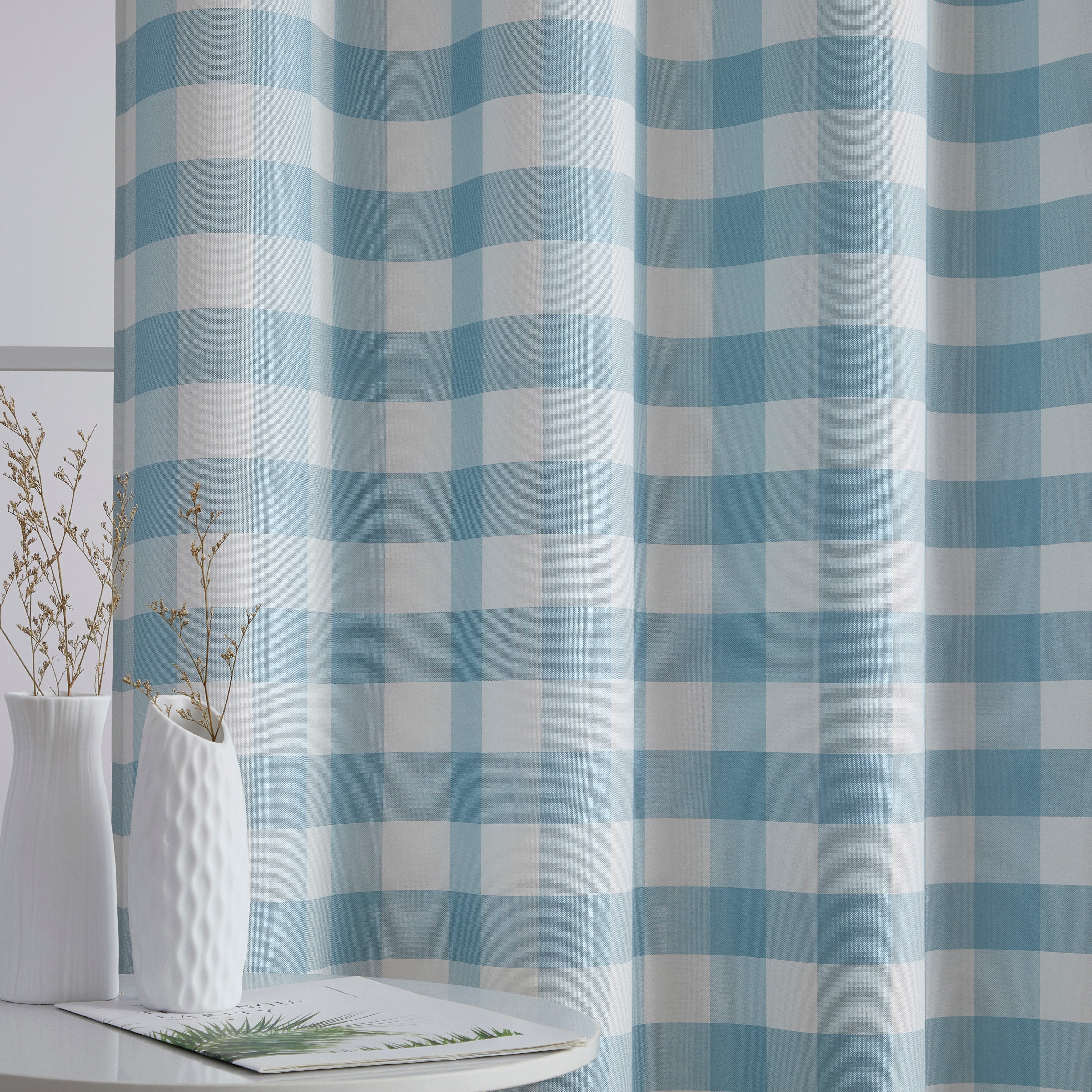 Hilltop Buffalo Check Textured Grommet Curtain Panels