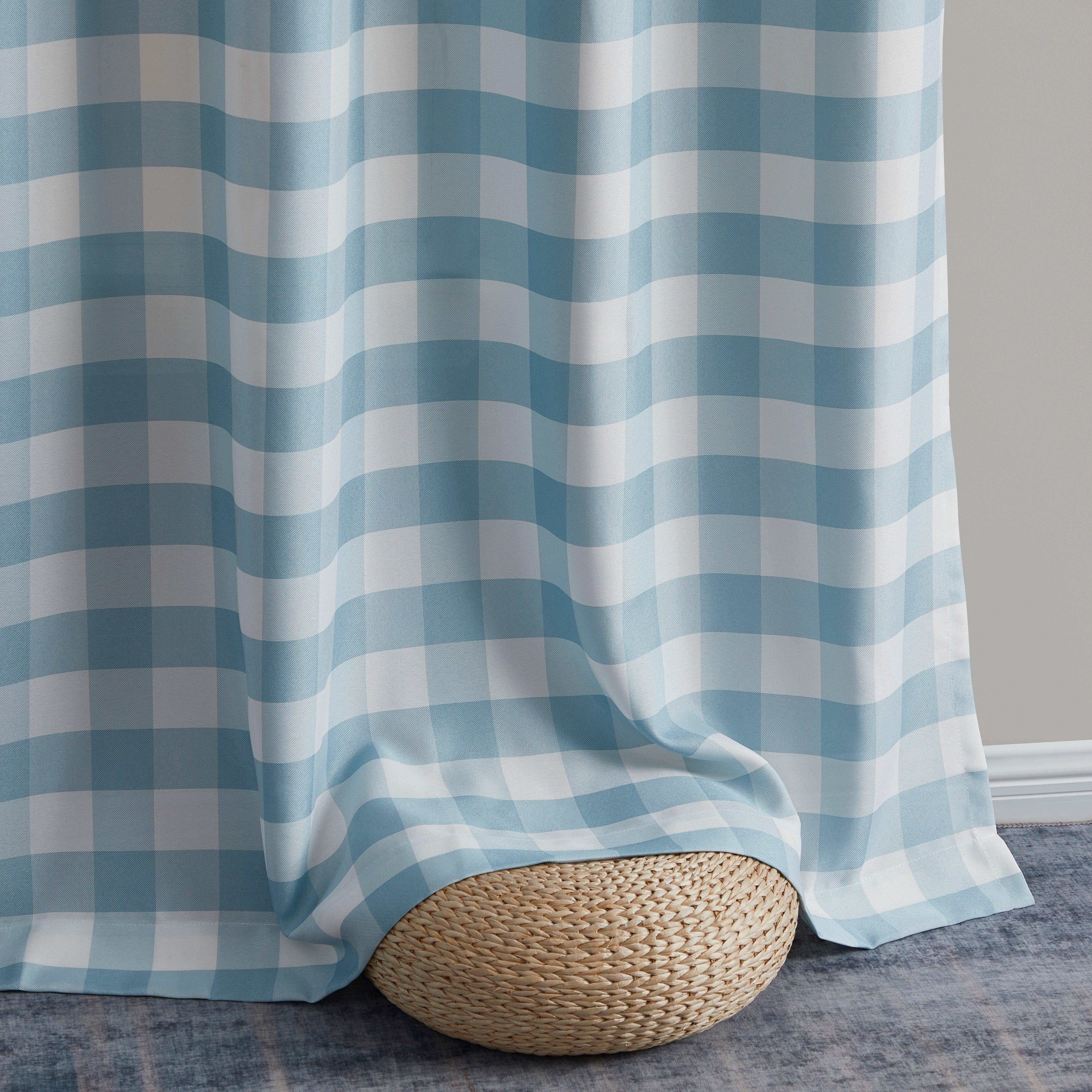 Hilltop Buffalo Check Textured Grommet Curtain Panels