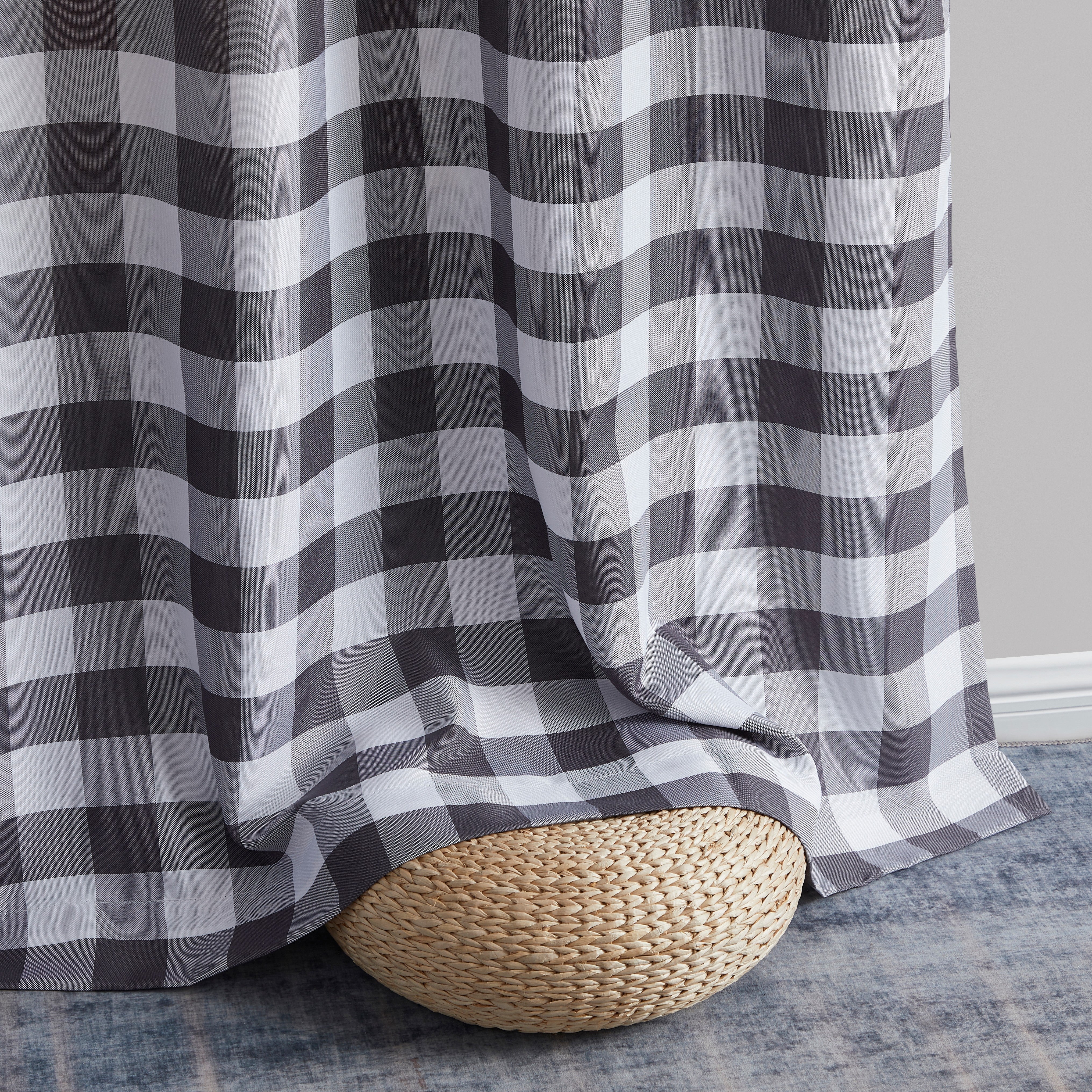 Hilltop Buffalo Check Textured Grommet Curtain Panels
