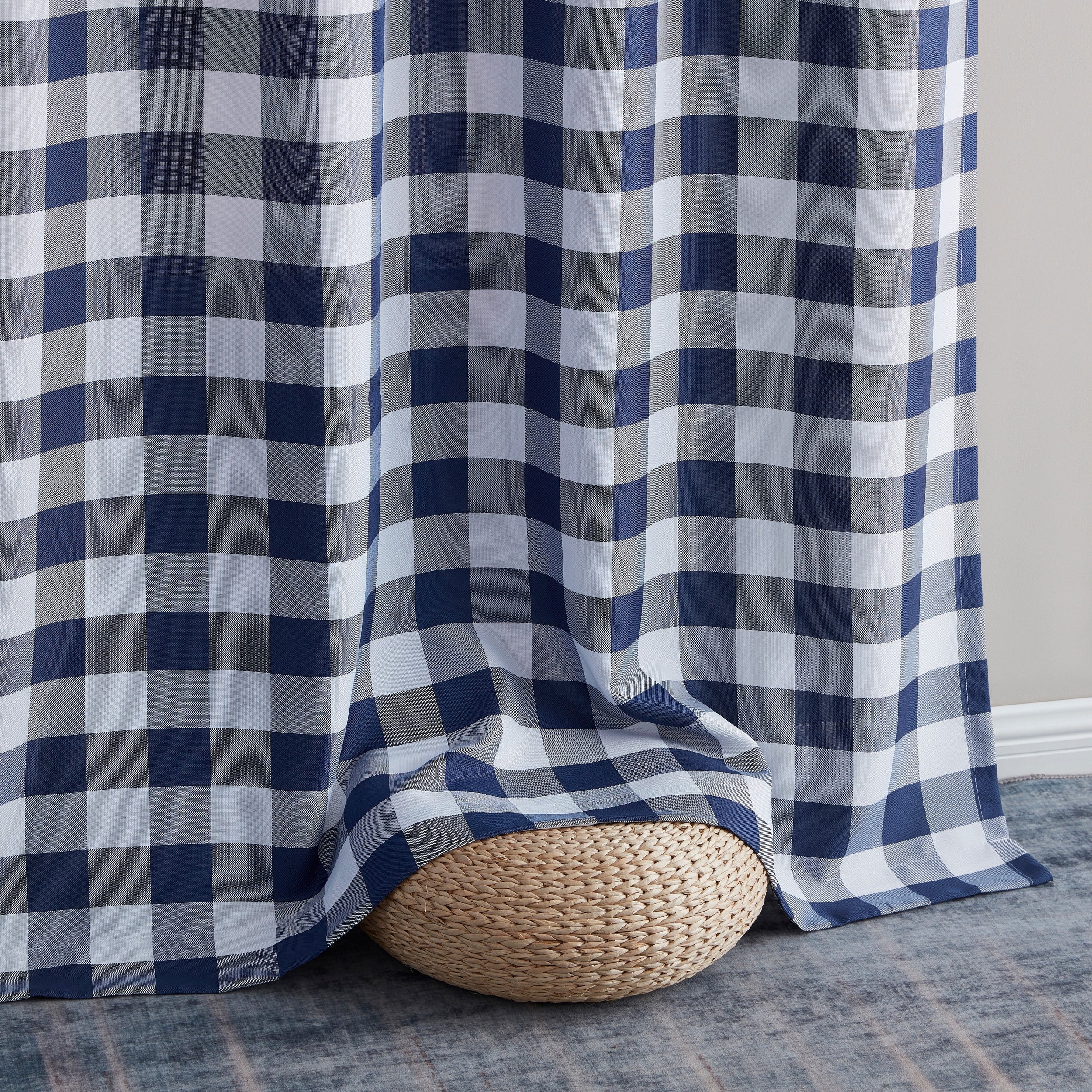Hilltop Buffalo Check Textured Grommet Curtain Panels