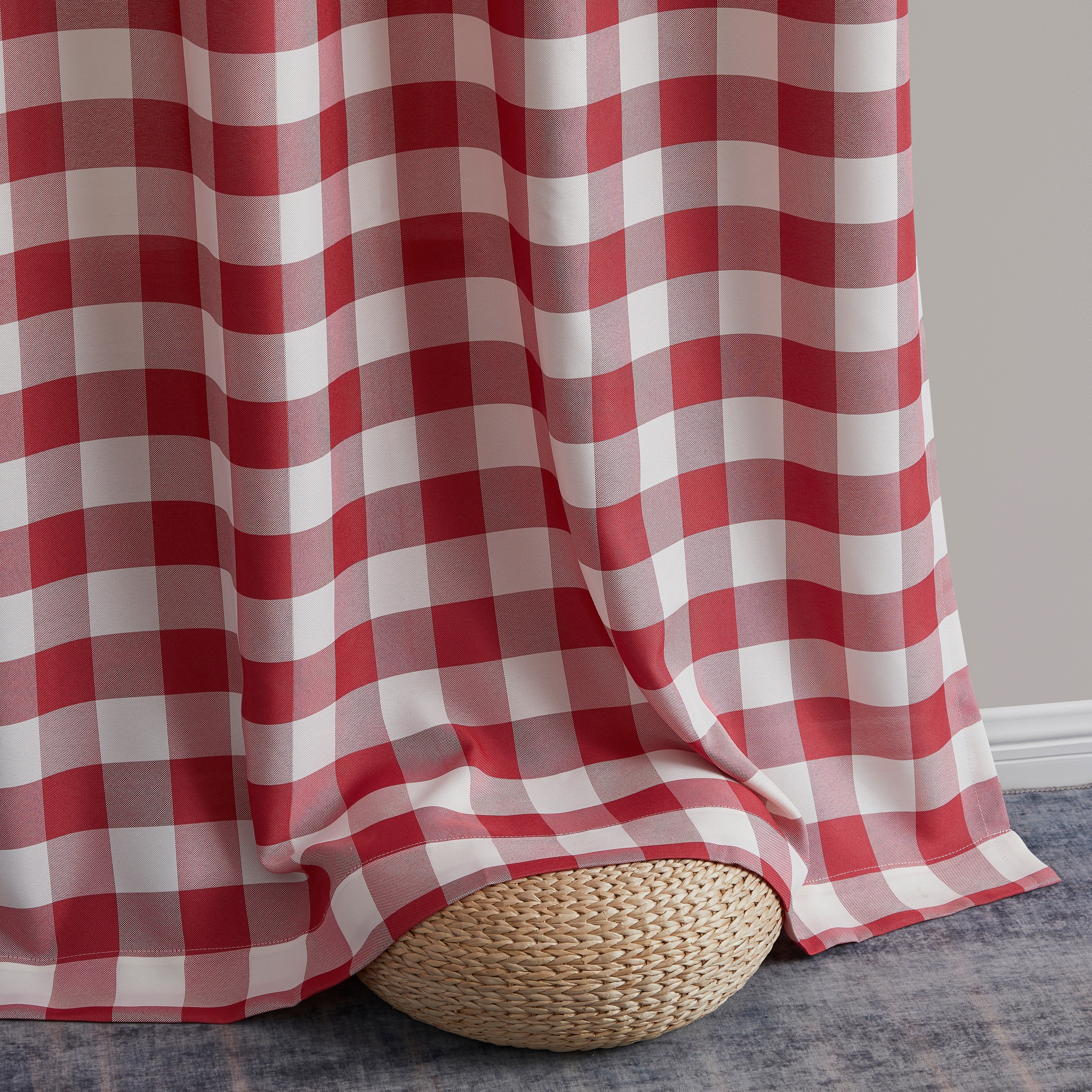 Hilltop Buffalo Check Textured Grommet Curtain Panels