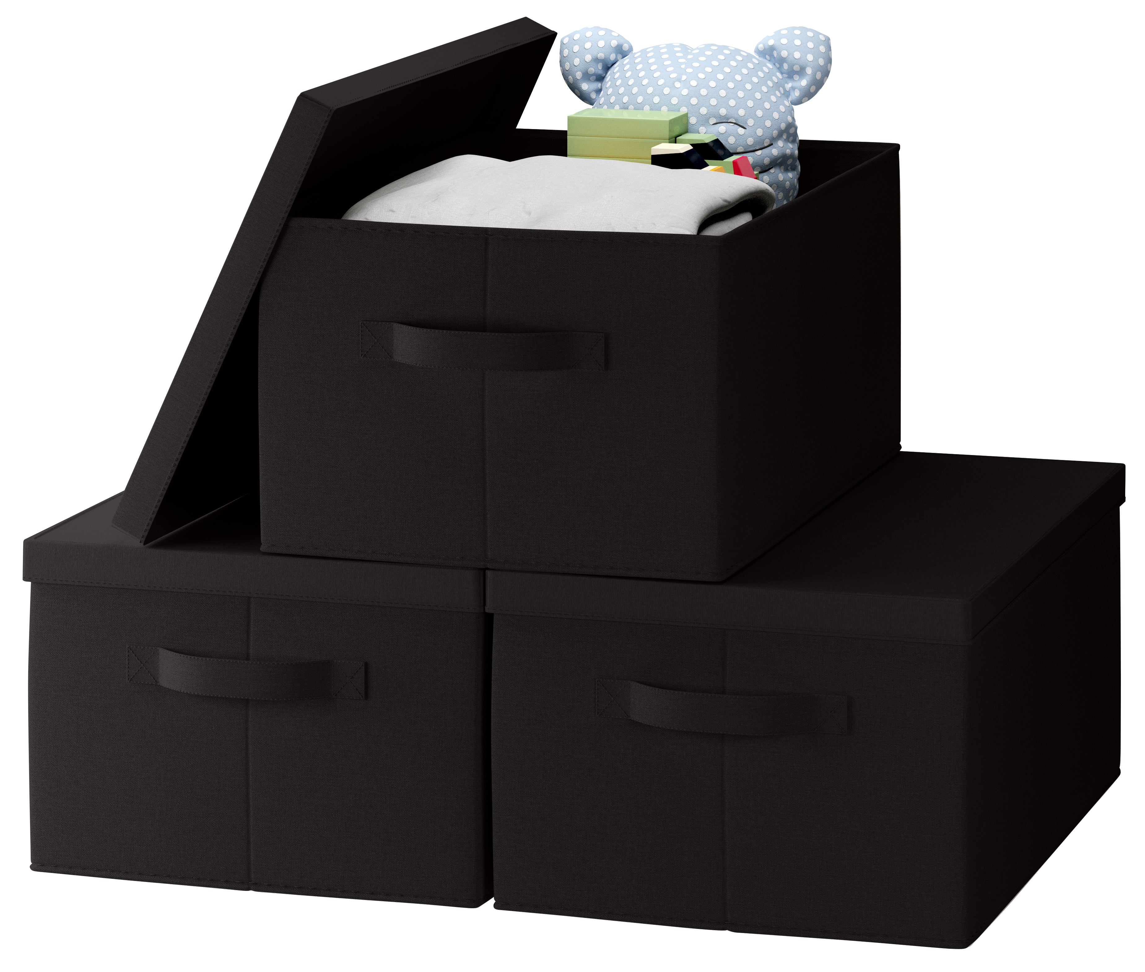 Storage Bin w/ Handles and Lid (3 Pack)