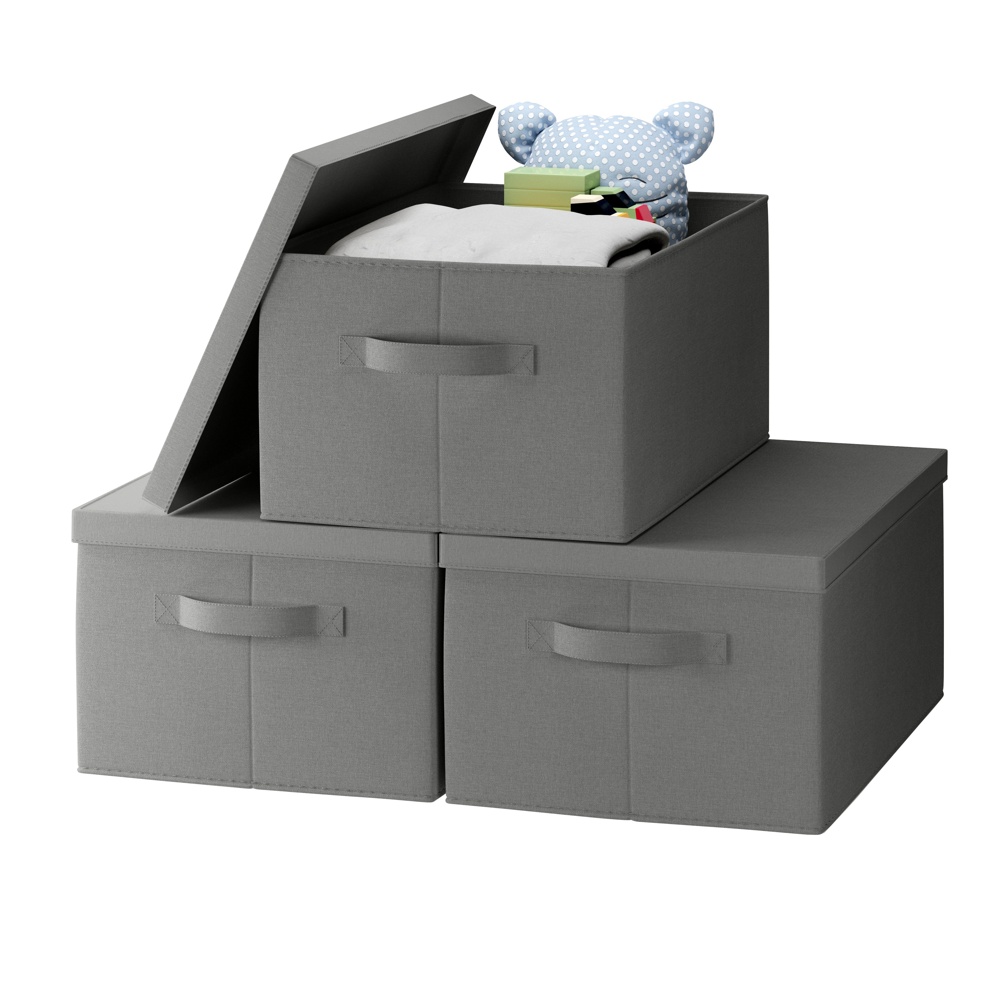 Storage Bin w/ Handles and Lid (3 Pack)