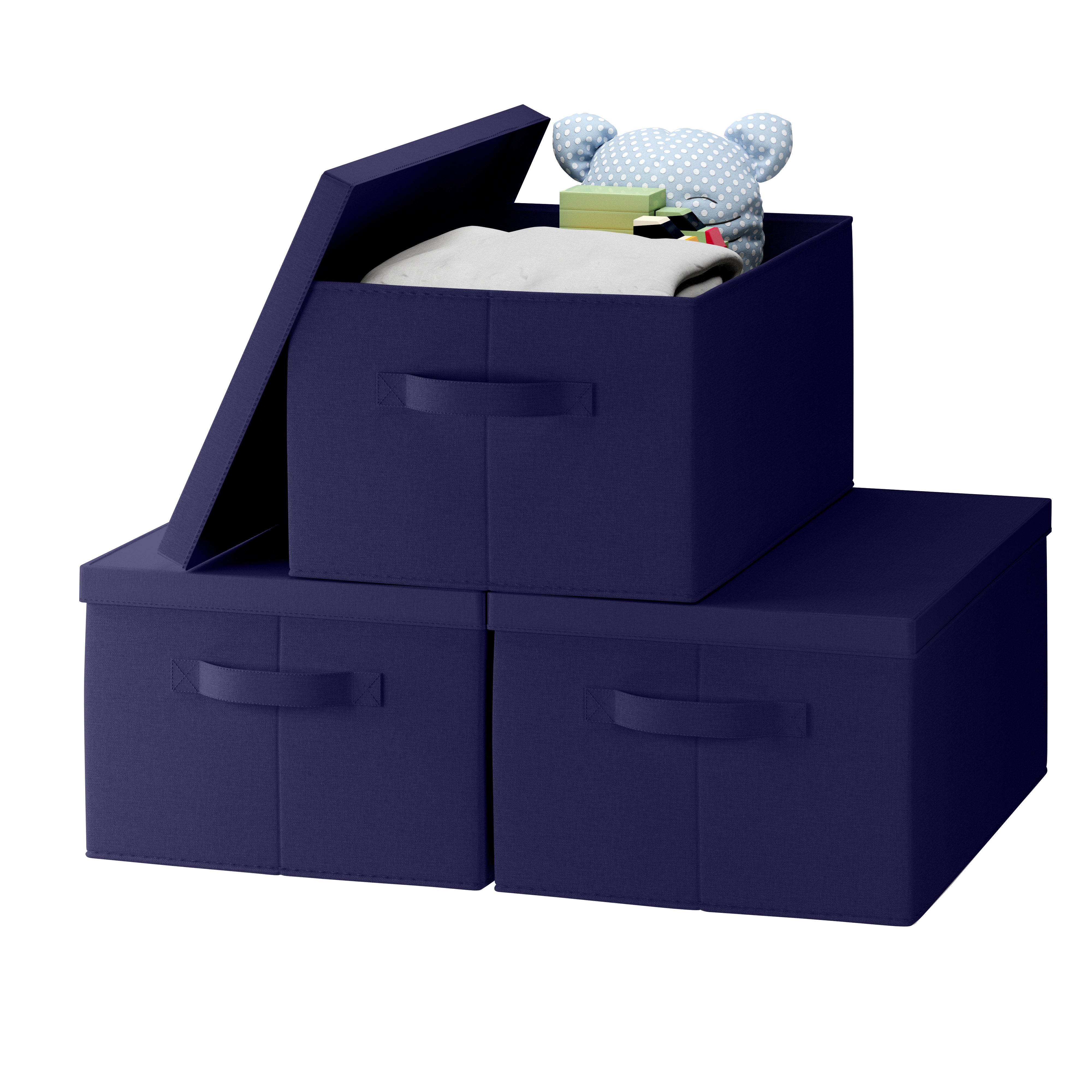 Storage Bin w/ Handles and Lid (3 Pack)