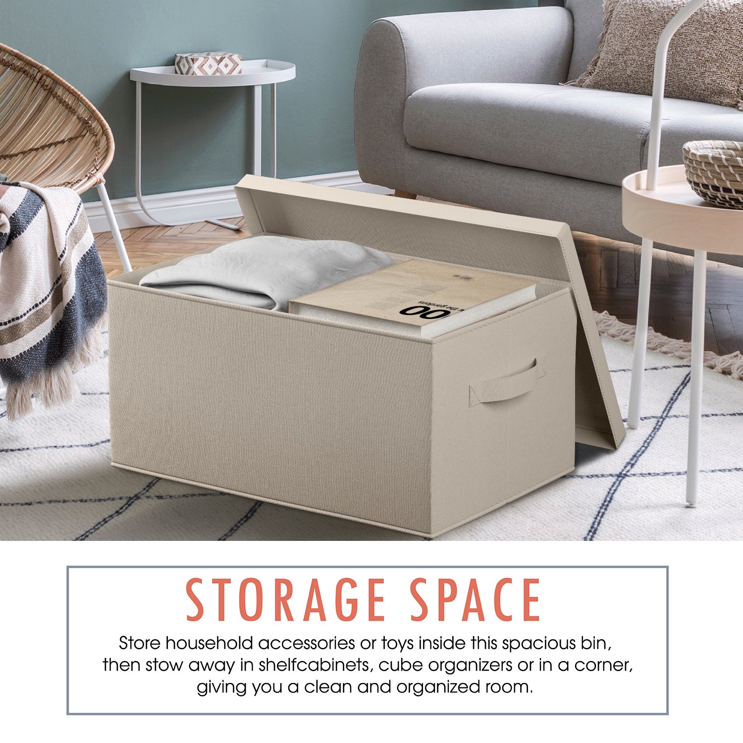 Storage Bin w/ Handles and Lid (3 Pack)