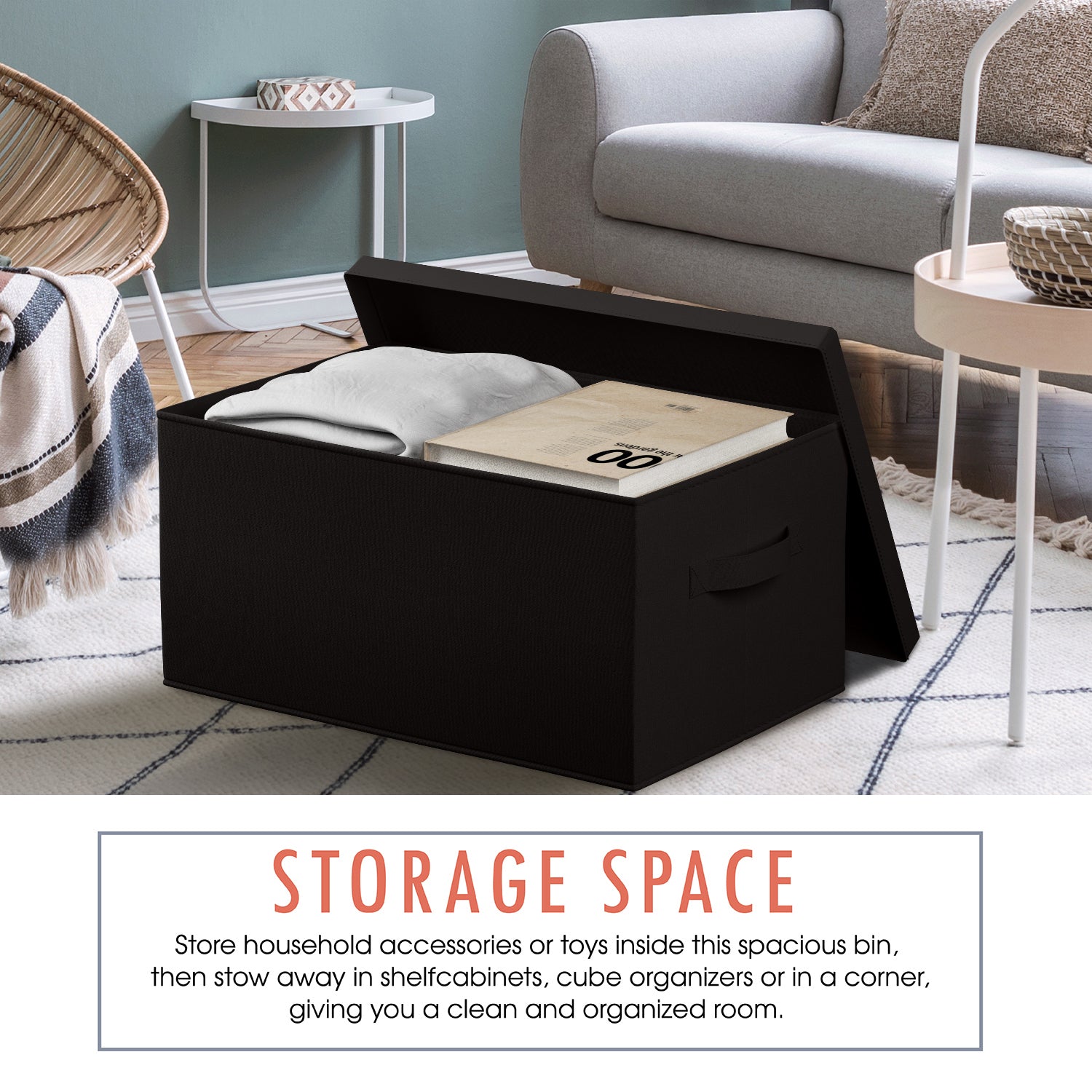 Storage Bin w/ Handles and Lid (3 Pack)