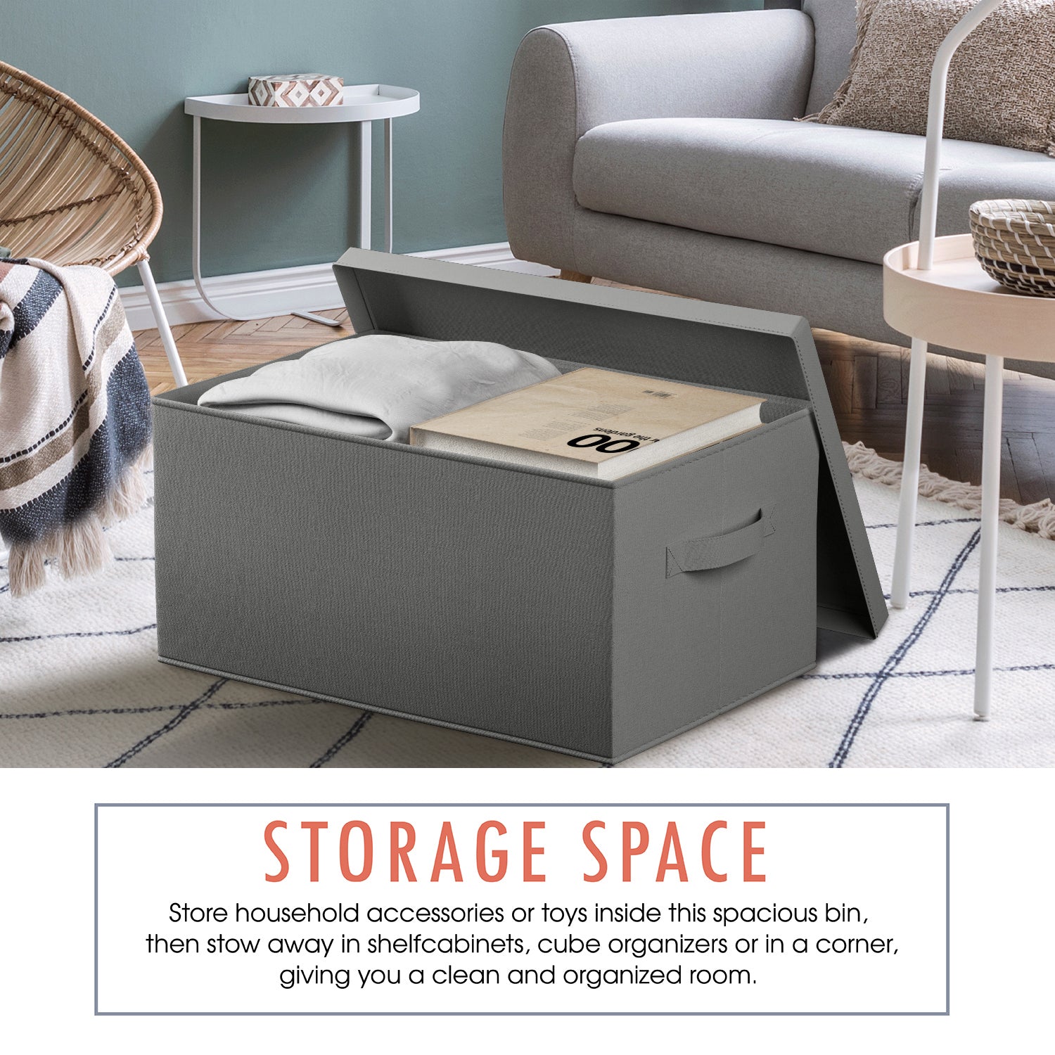 Storage Bin w/ Handles and Lid (3 Pack)