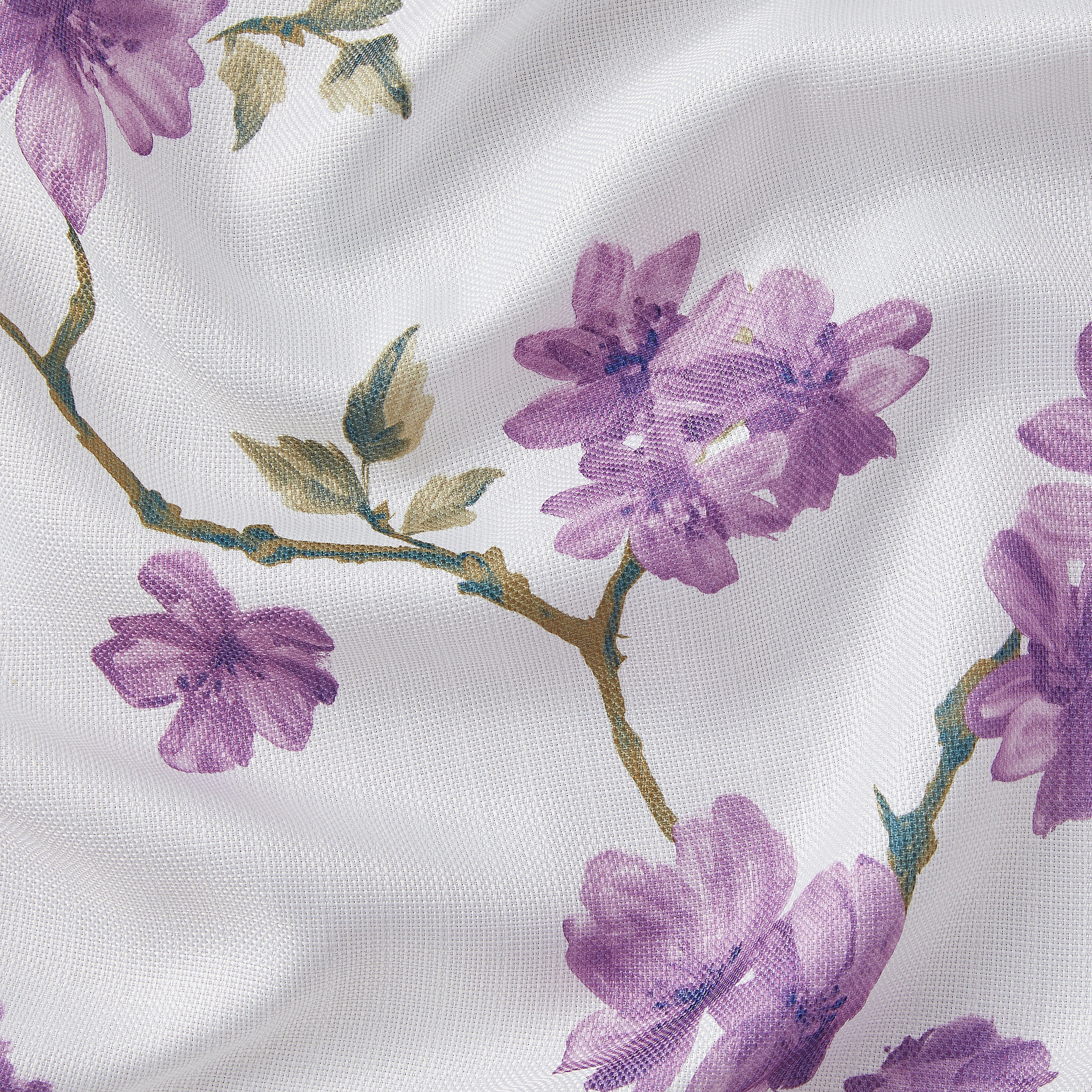 Jade Floral Textured Sheer Grommet Curtain Panels