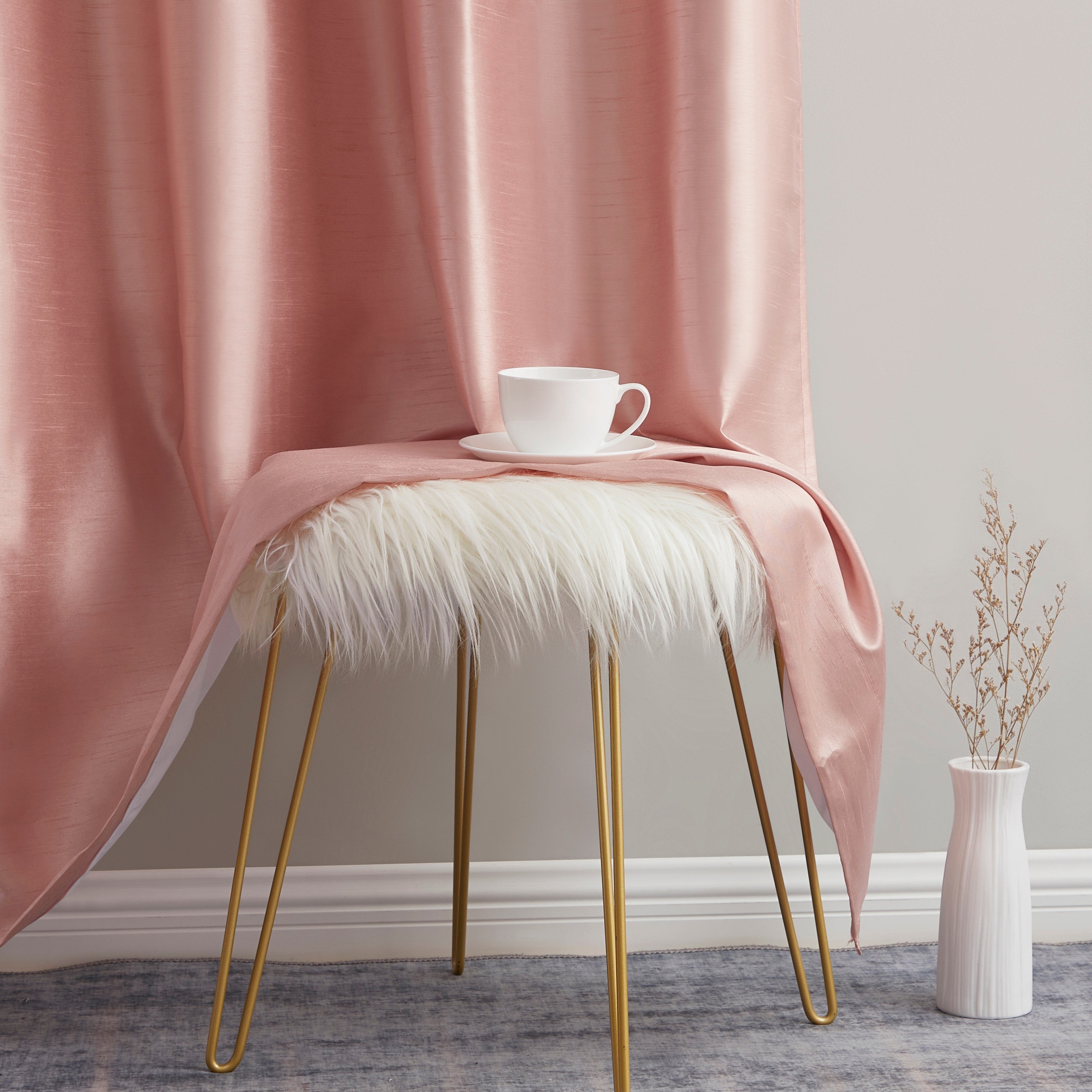 Jefferson Faux Silk Grommet Curtain Panels