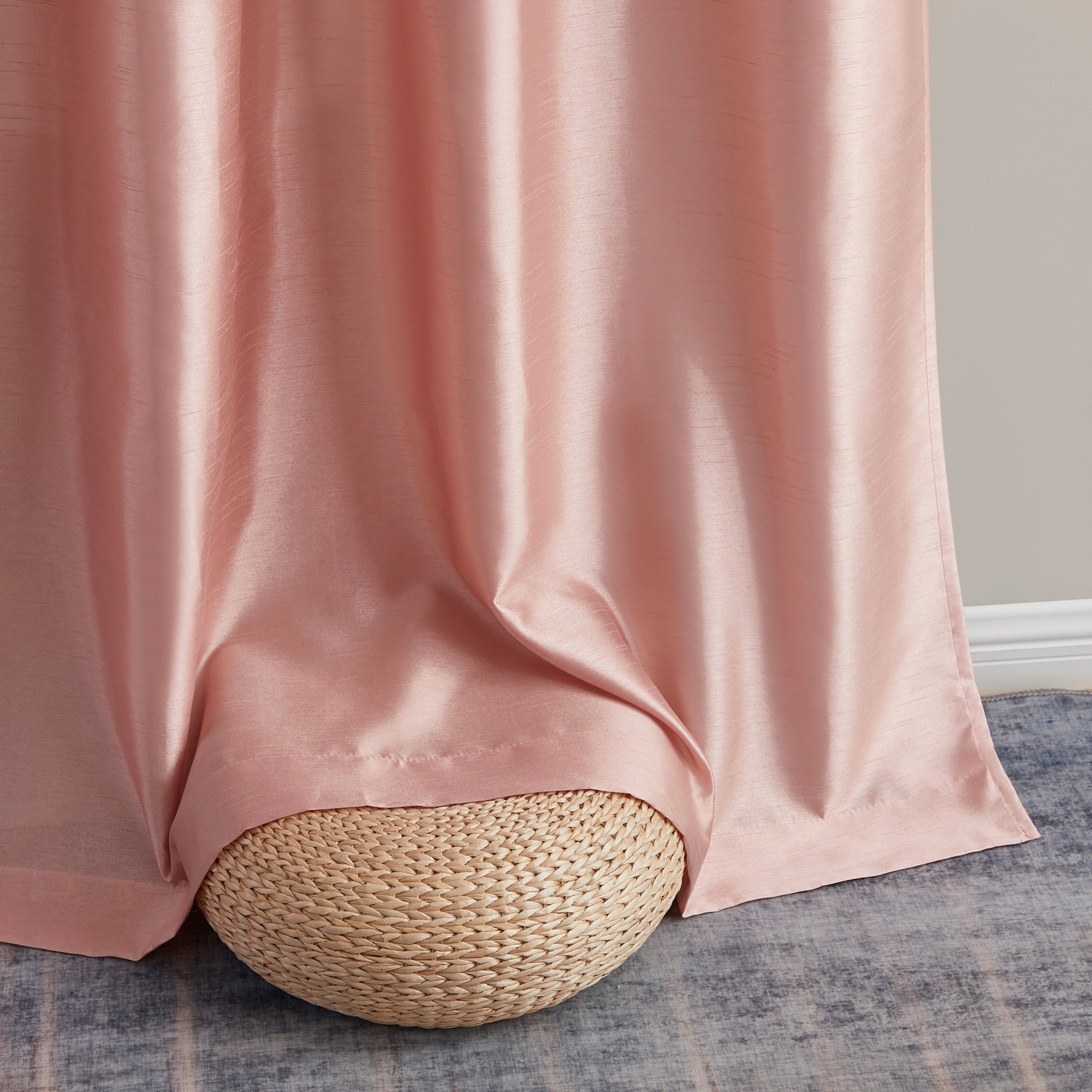 Jefferson Faux Silk Grommet Curtain Panels