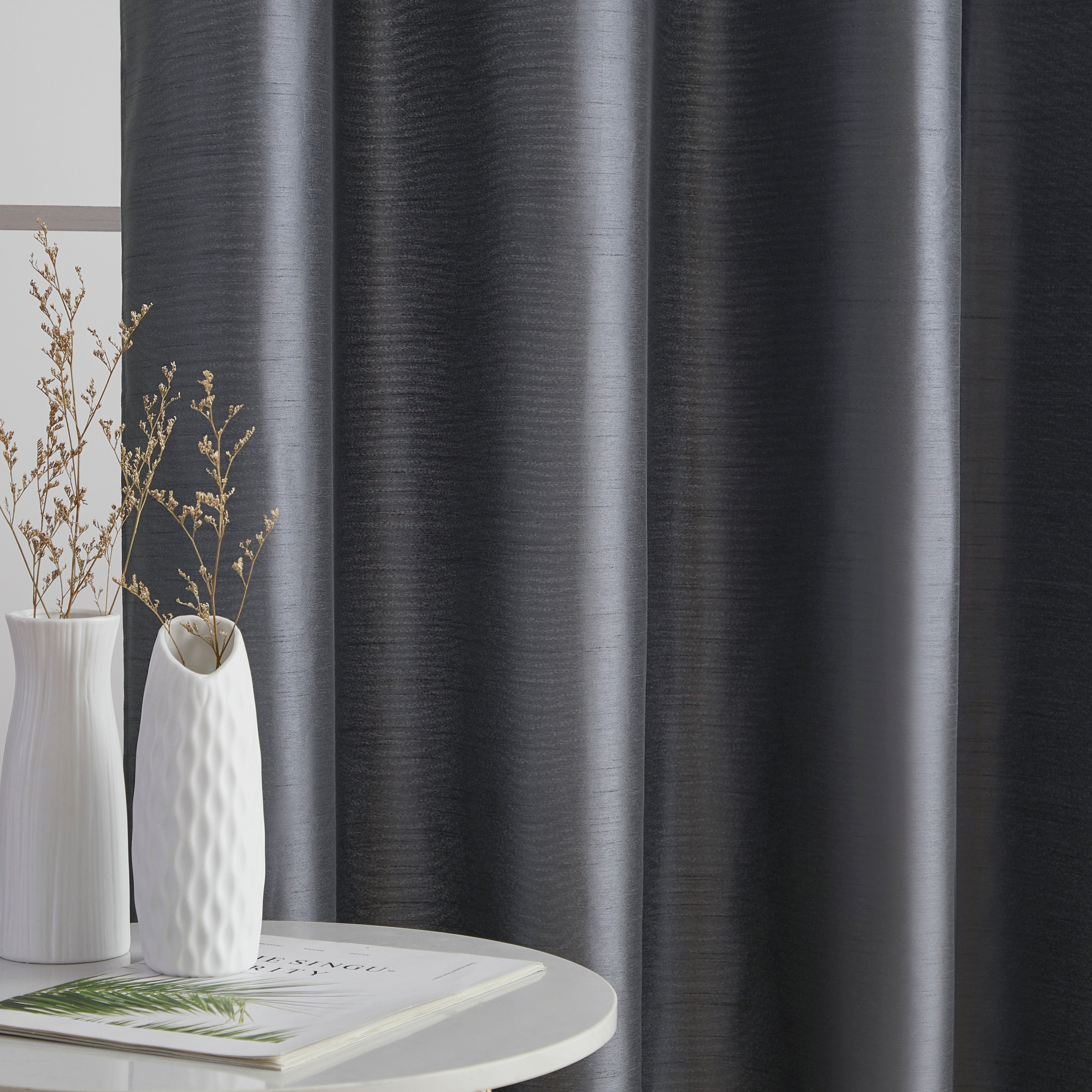 Jefferson Faux Silk Grommet Curtain Panels