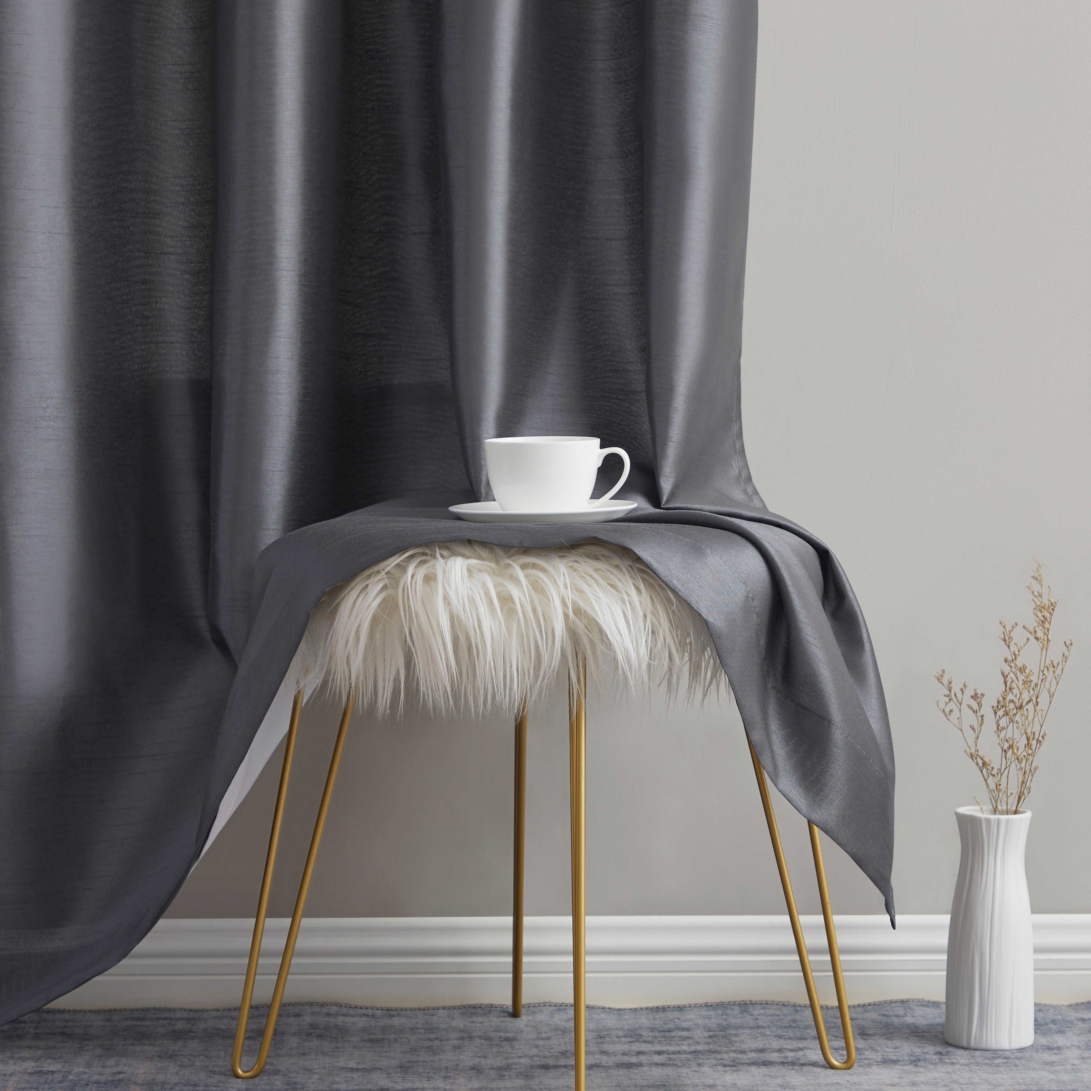 Jefferson Faux Silk Grommet Curtain Panels