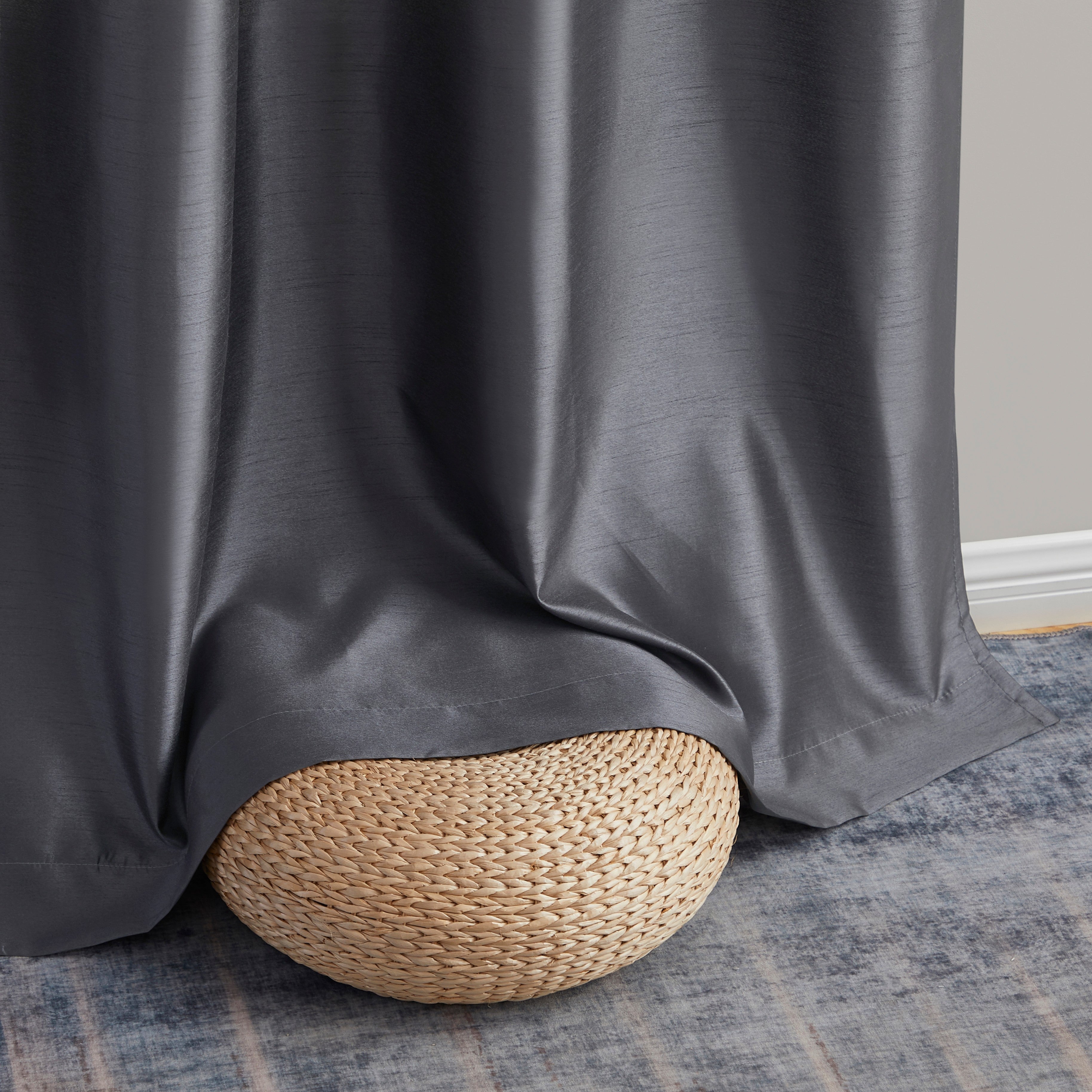 Jefferson Faux Silk Grommet Curtain Panels