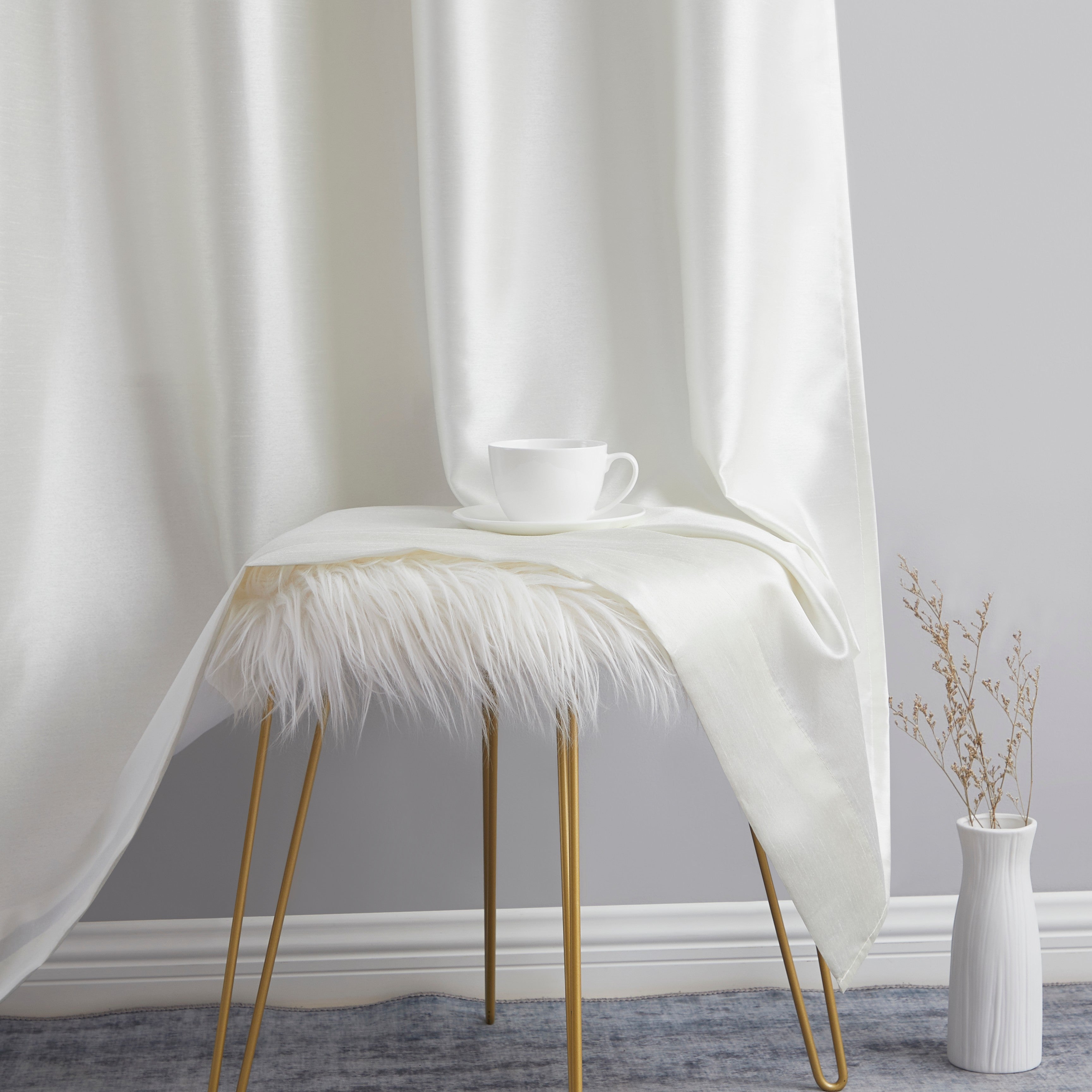 Jefferson Faux Silk Grommet Curtain Panels