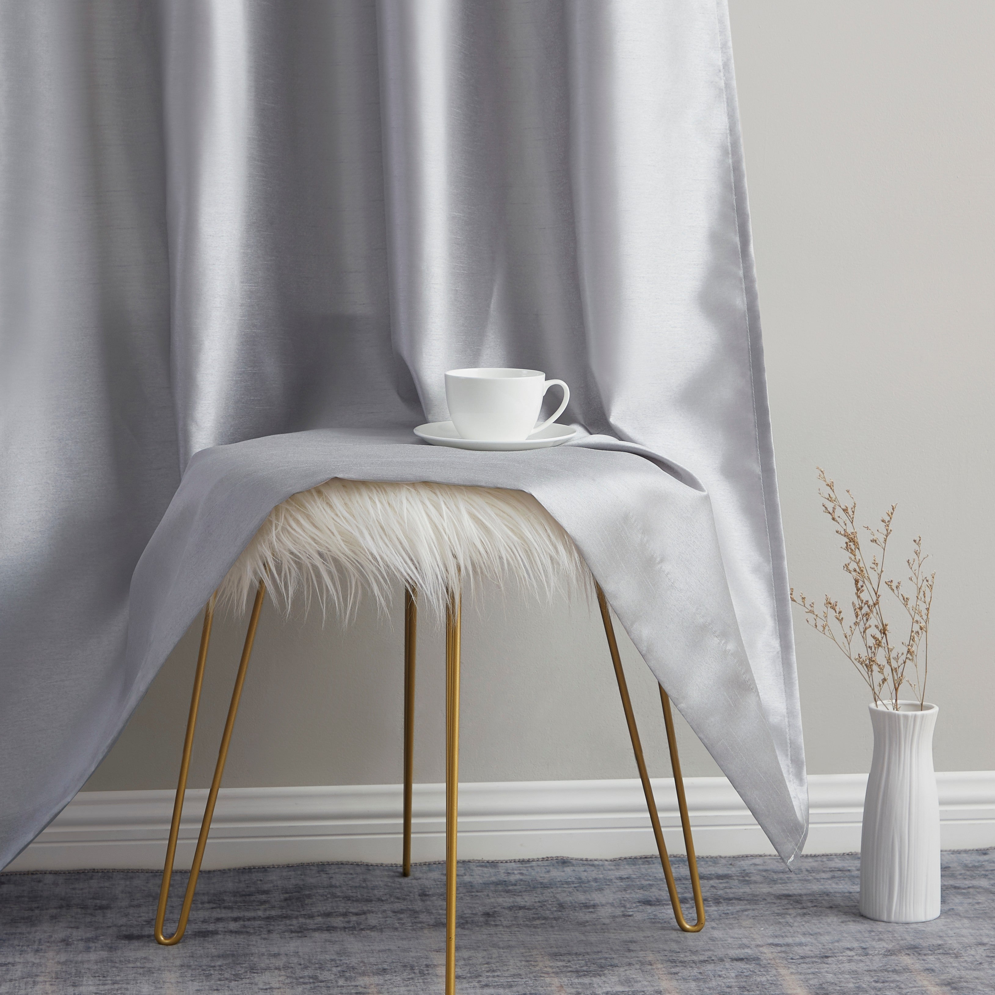 Jefferson Faux Silk Grommet Curtain Panels