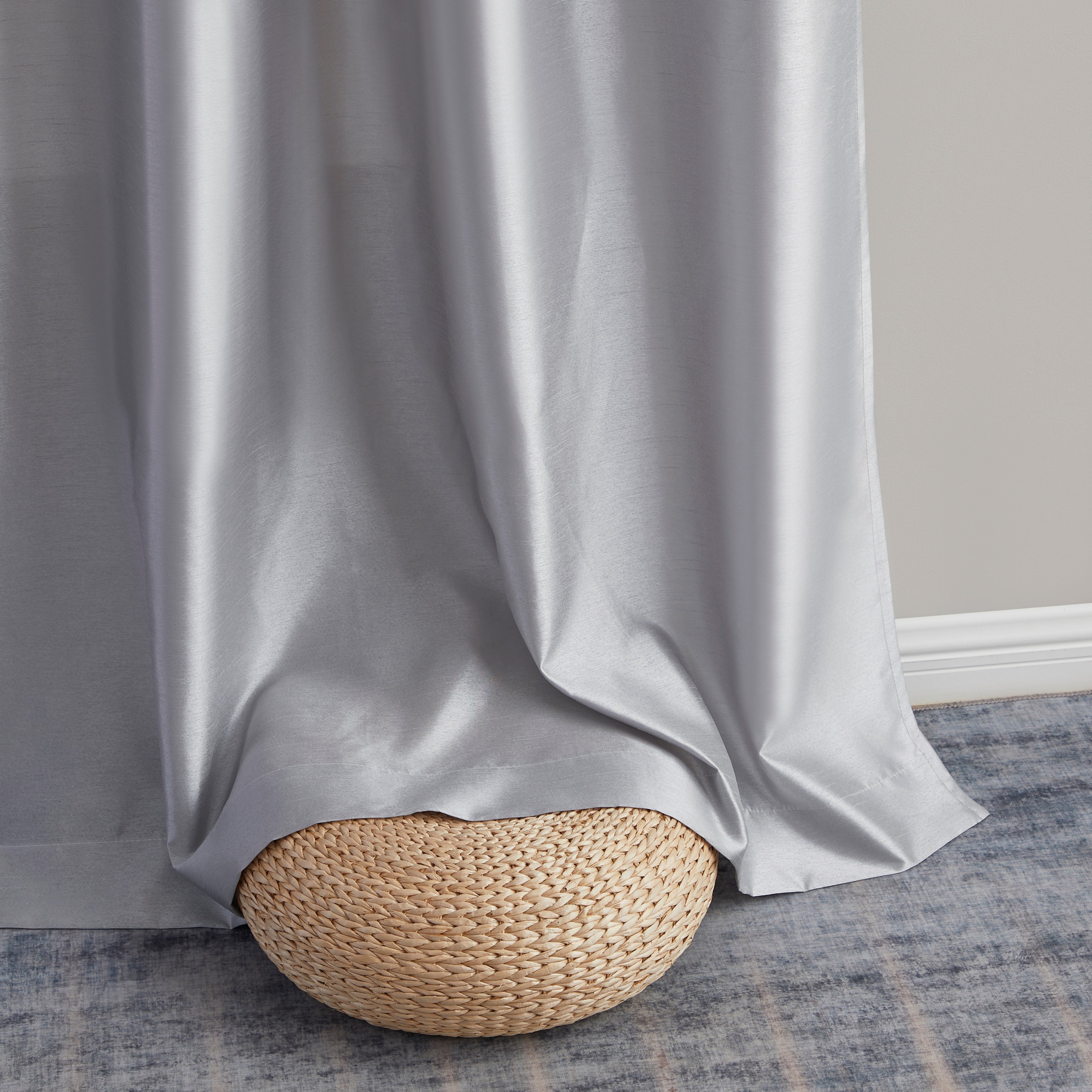 Jefferson Faux Silk Grommet Curtain Panels