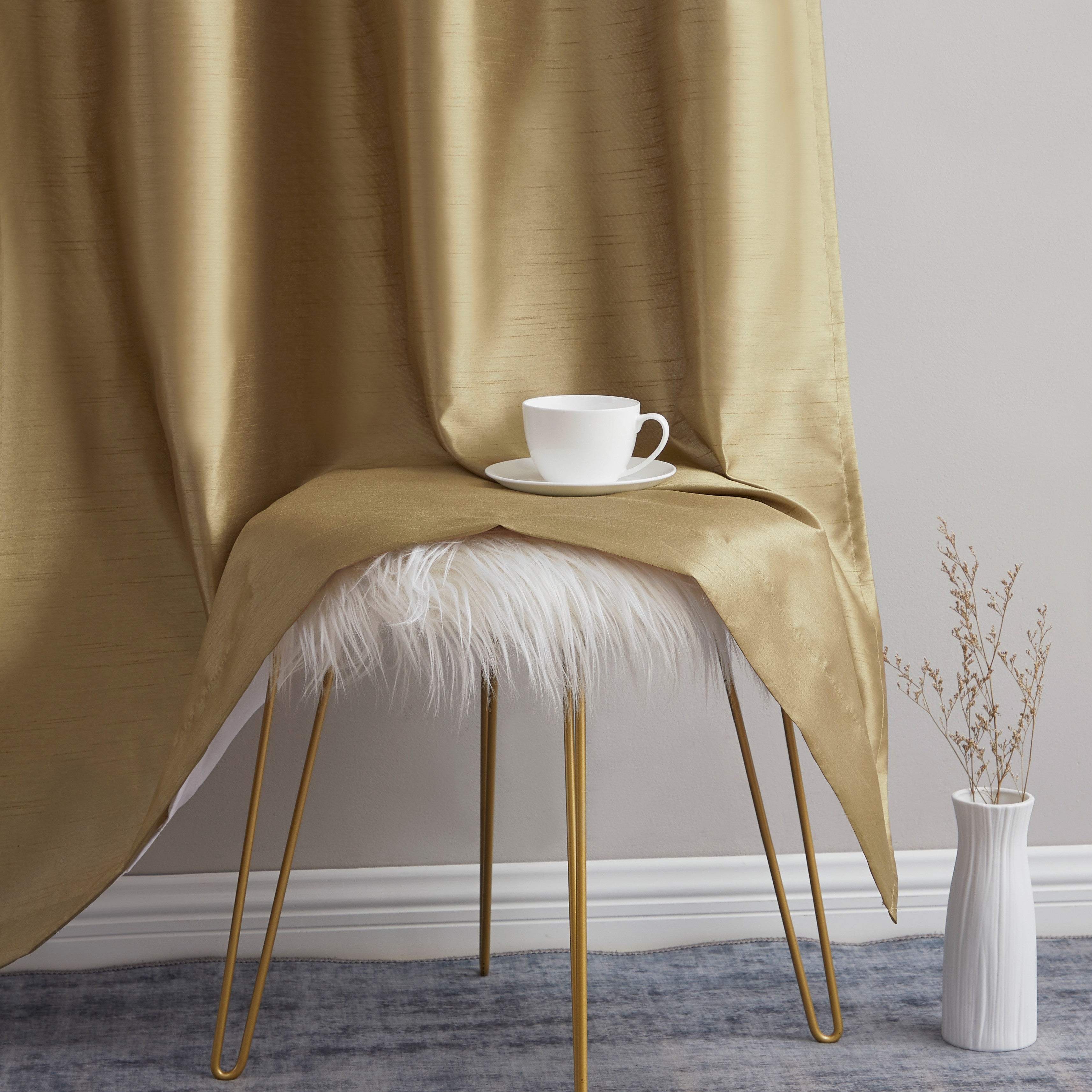 Jefferson Faux Silk Grommet Curtain Panels