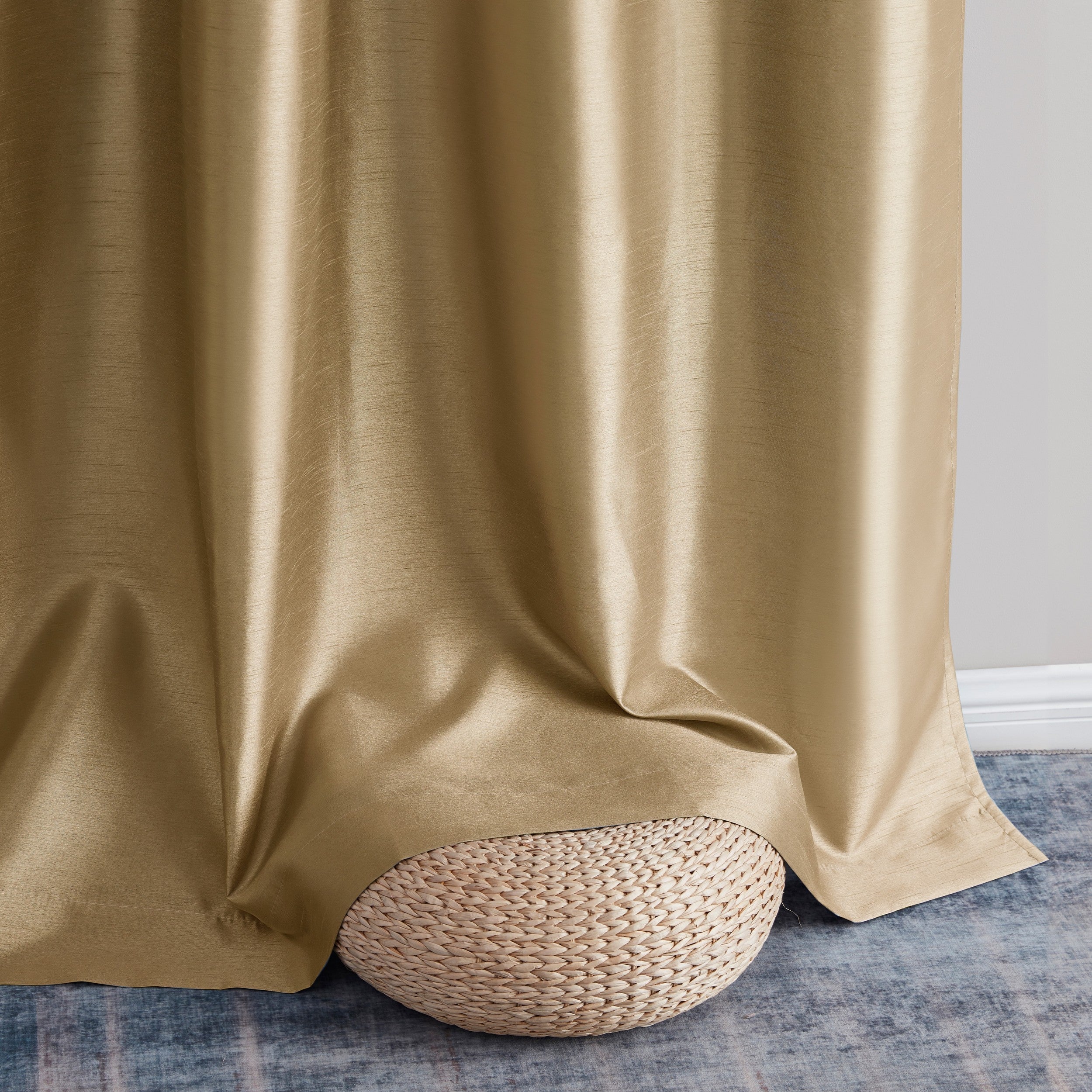 Jefferson Faux Silk Grommet Curtain Panels