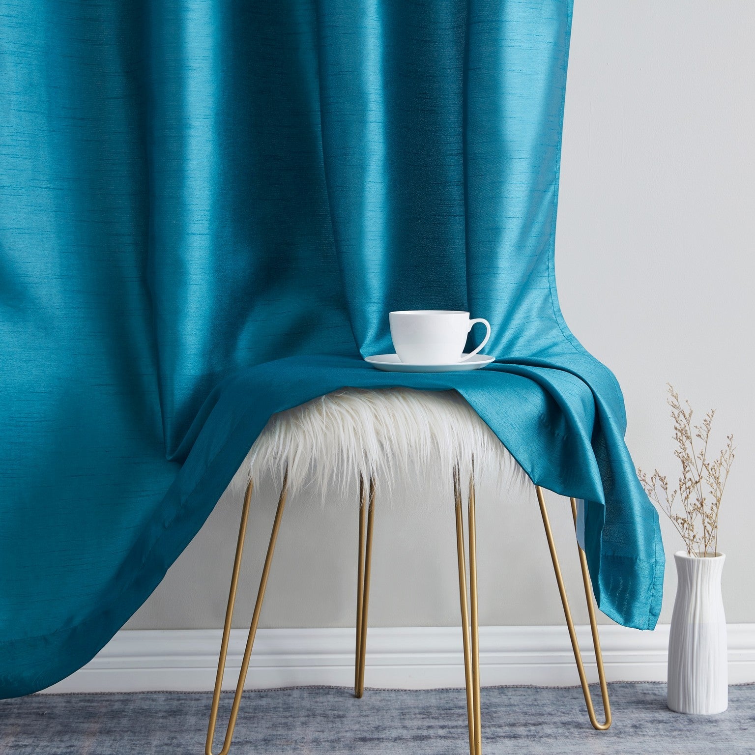 Jefferson Faux Silk Grommet Curtain Panels