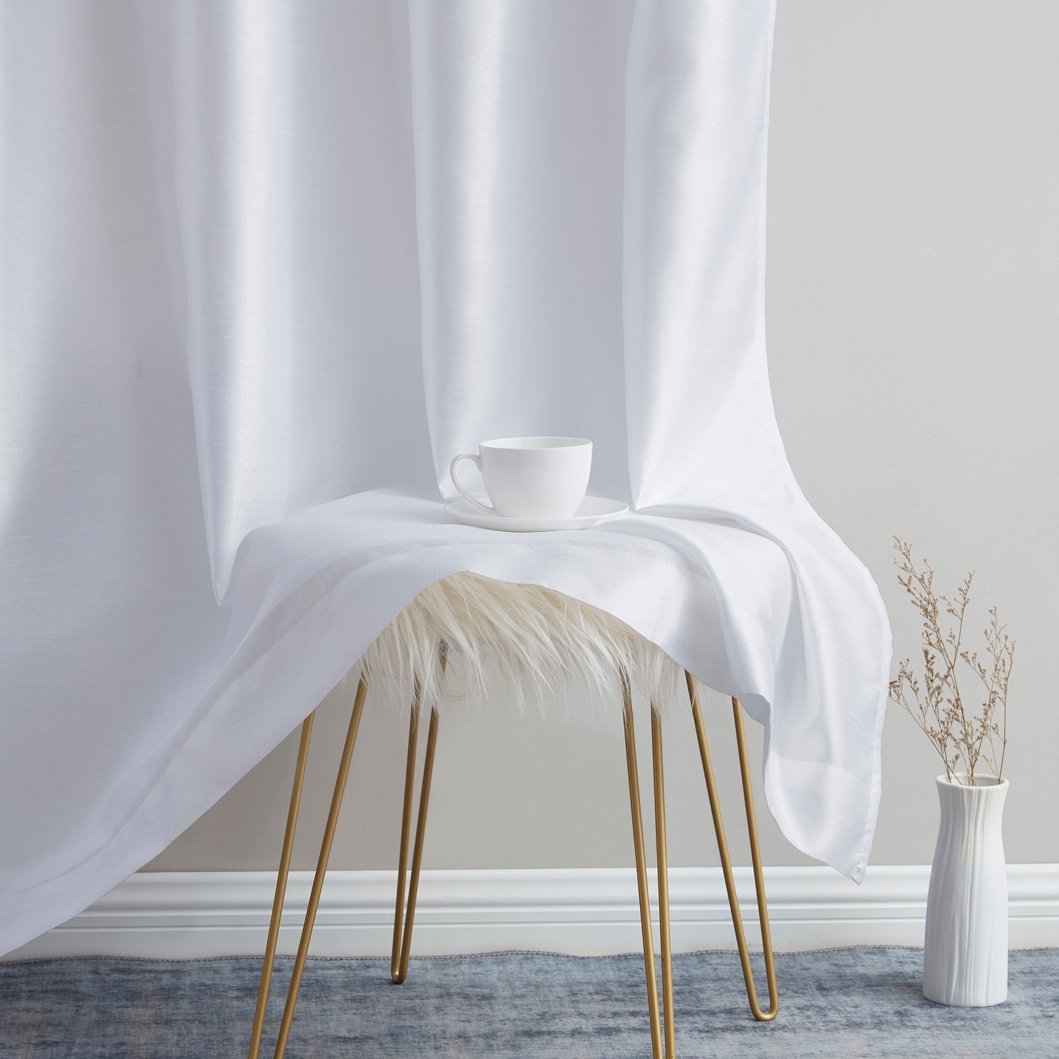 Jefferson Faux Silk Grommet Curtain Panels