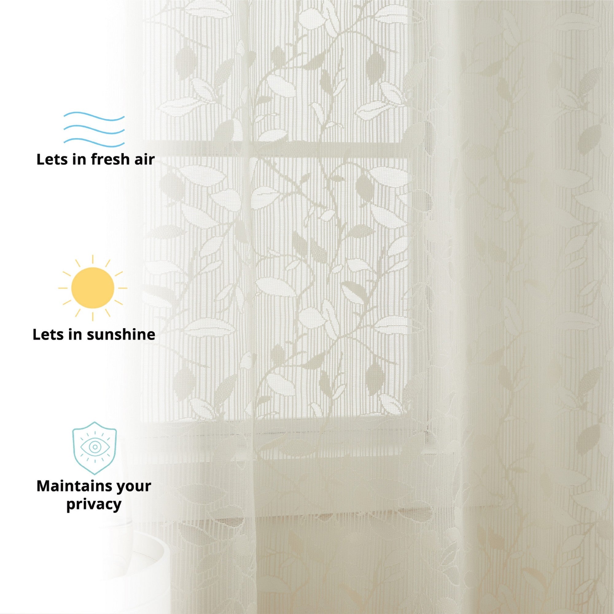 Joyce Floral Semi-Sheer Grommet Curtain Panels